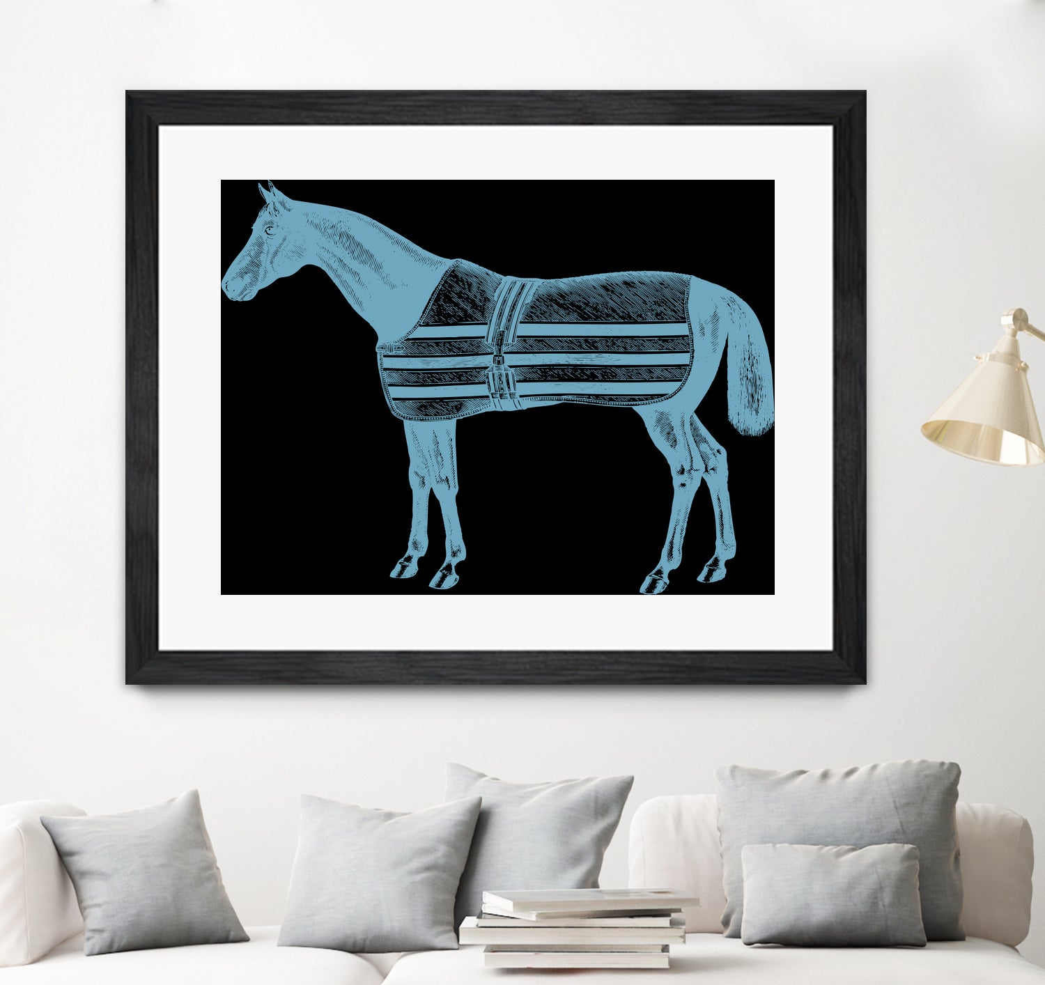 HORSE LT BLUE by Thomas Fernez on GIANT ART - blue digital drawing