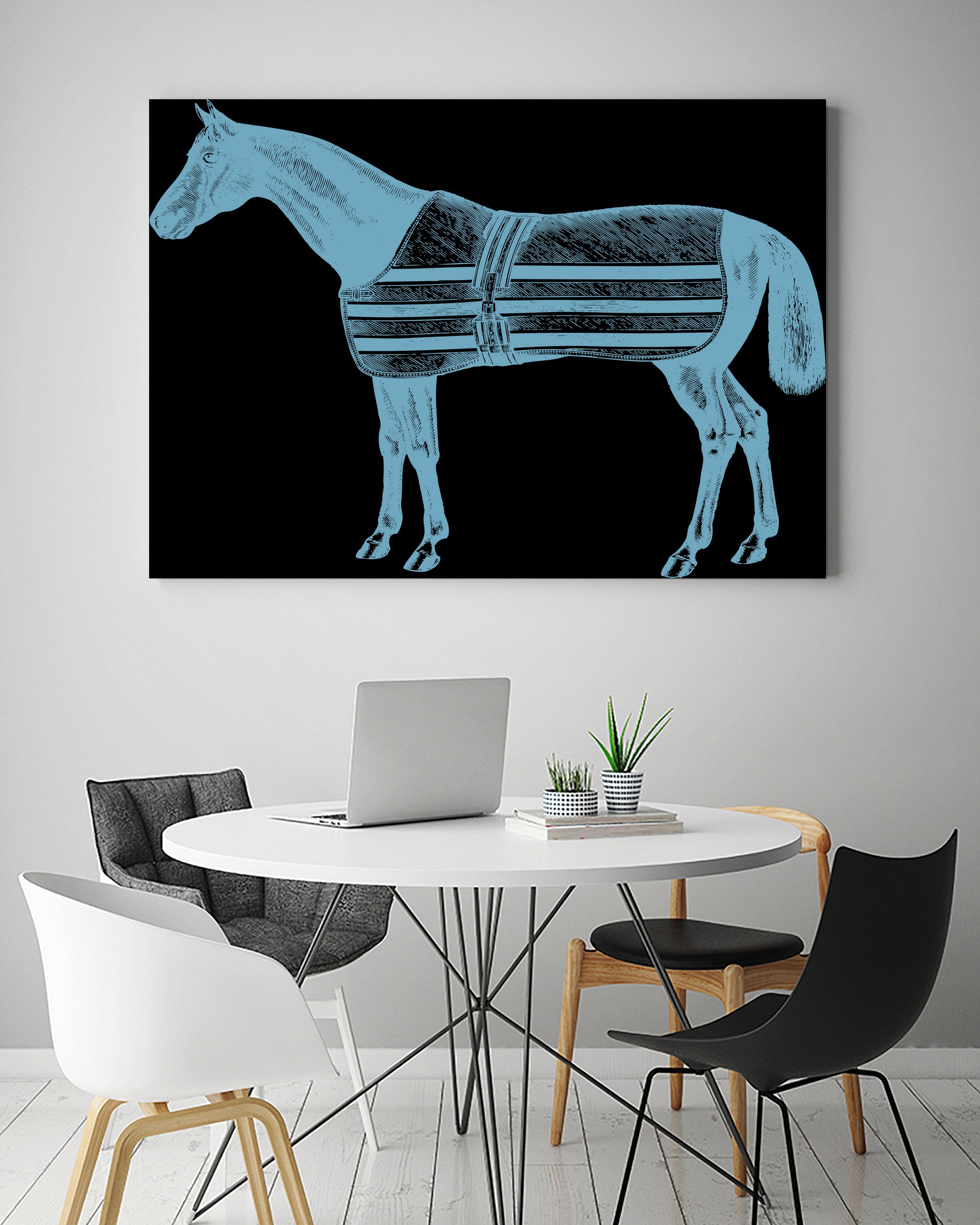HORSE LT BLUE by Thomas Fernez on GIANT ART - blue digital drawing