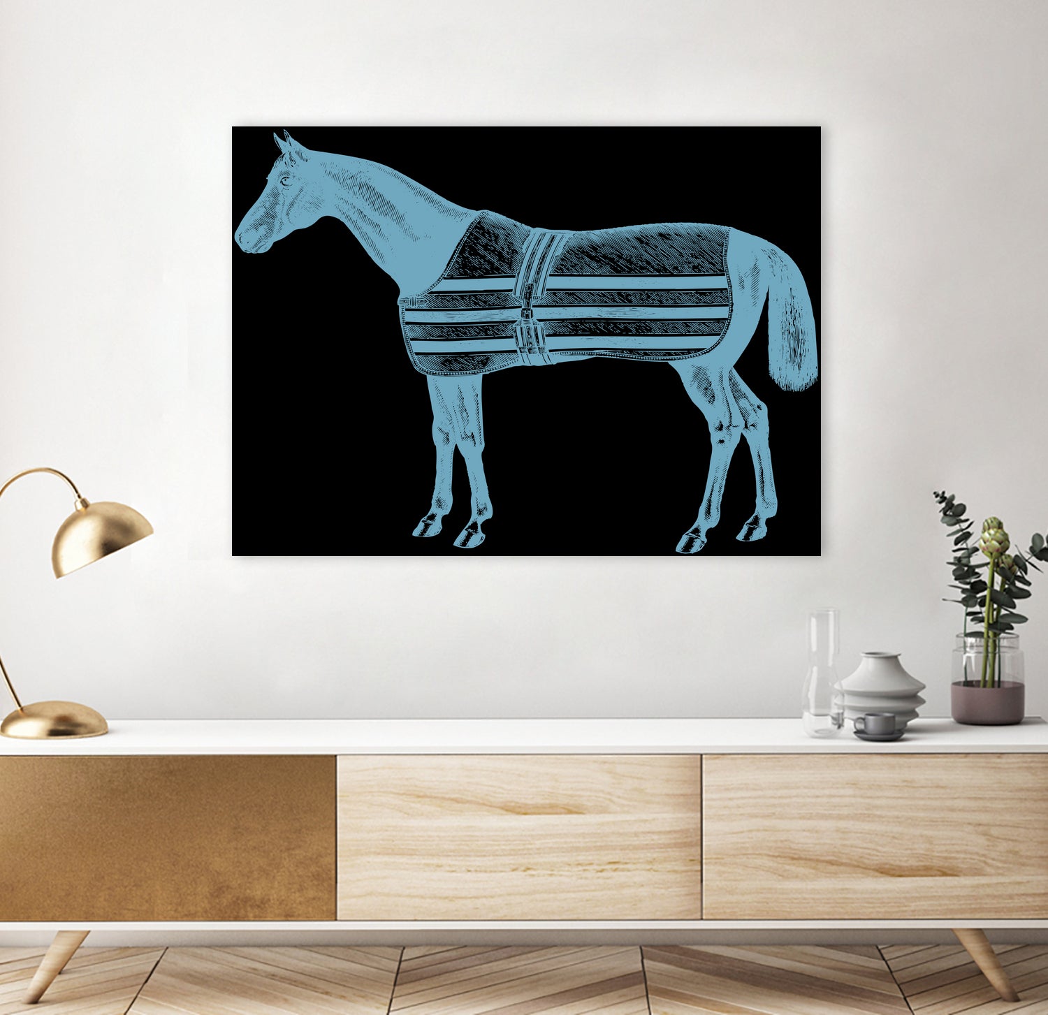 HORSE LT BLUE by Thomas Fernez on GIANT ART - blue digital drawing