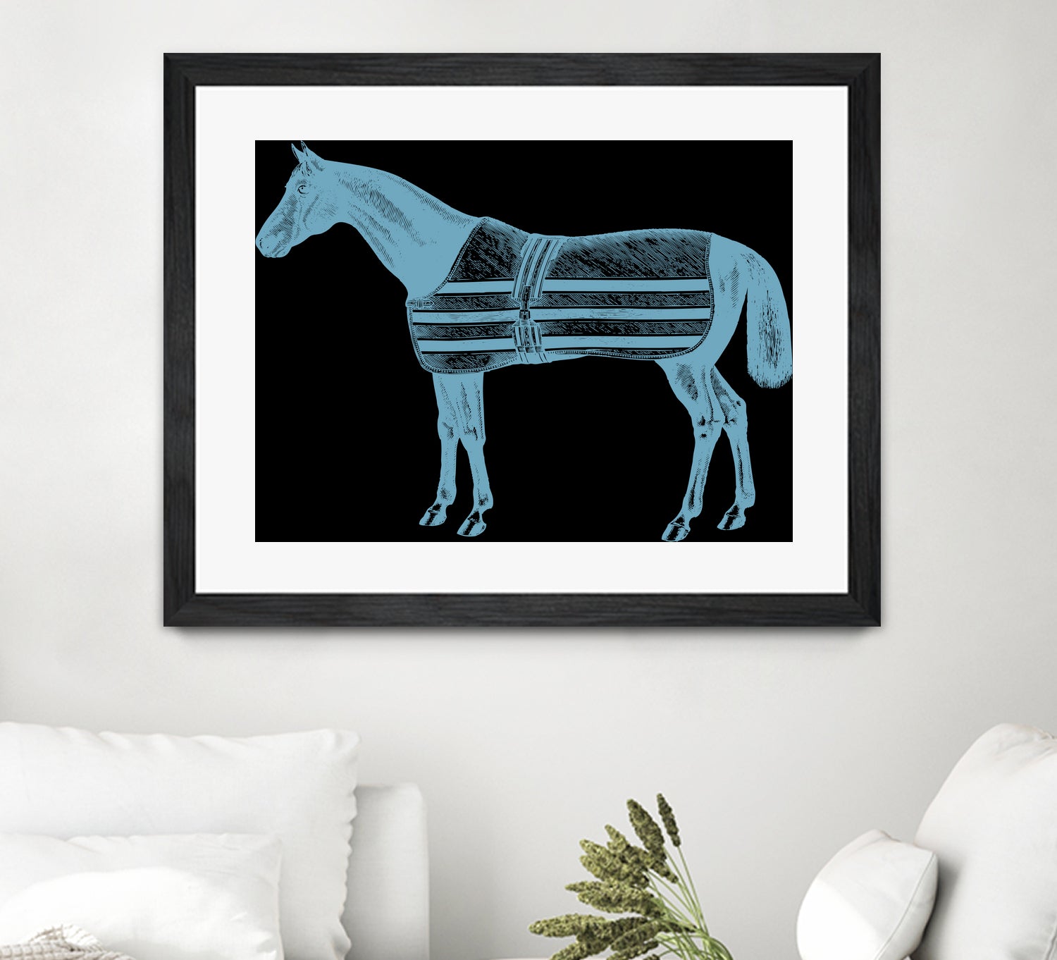HORSE LT BLUE by Thomas Fernez on GIANT ART - blue digital drawing