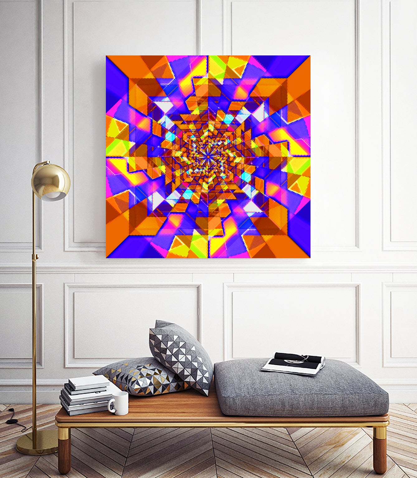 Spiral Squares by Pete Smith on GIANT ART - fuchsia digital painting