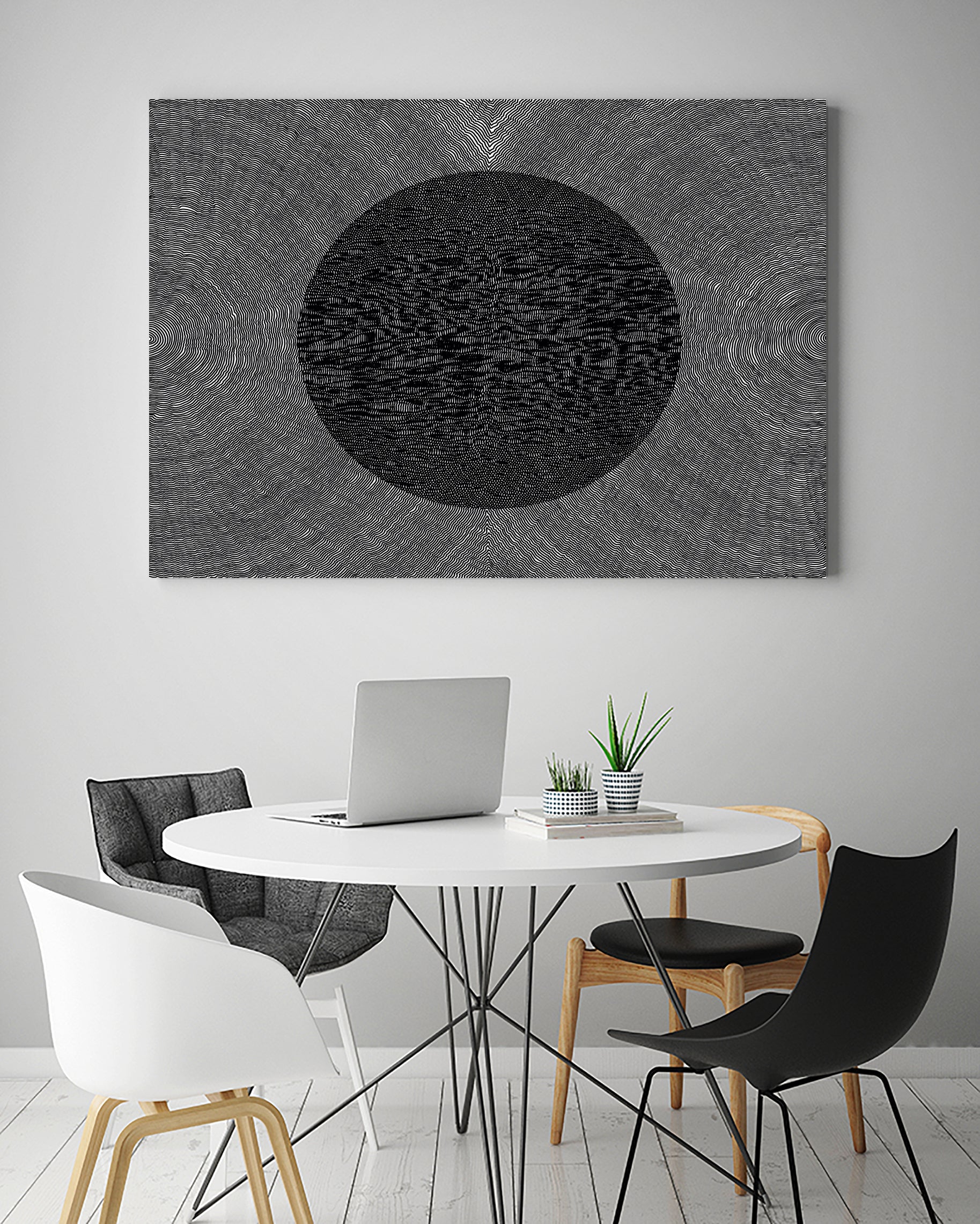 Constructive Interference Pattern by Victor Fitzsimons on GIANT ART - black digital drawing