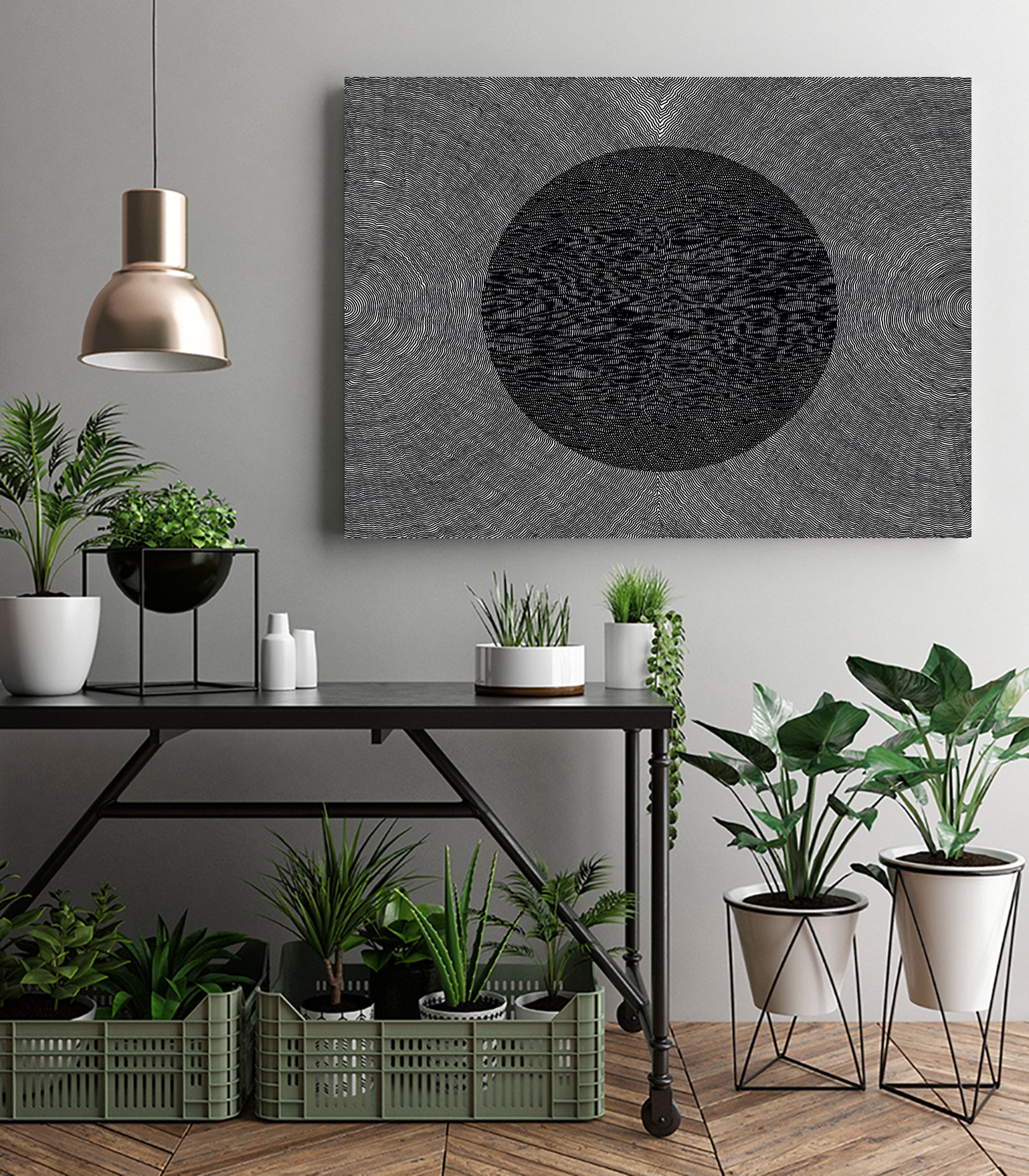 Constructive Interference Pattern by Victor Fitzsimons on GIANT ART - black digital drawing