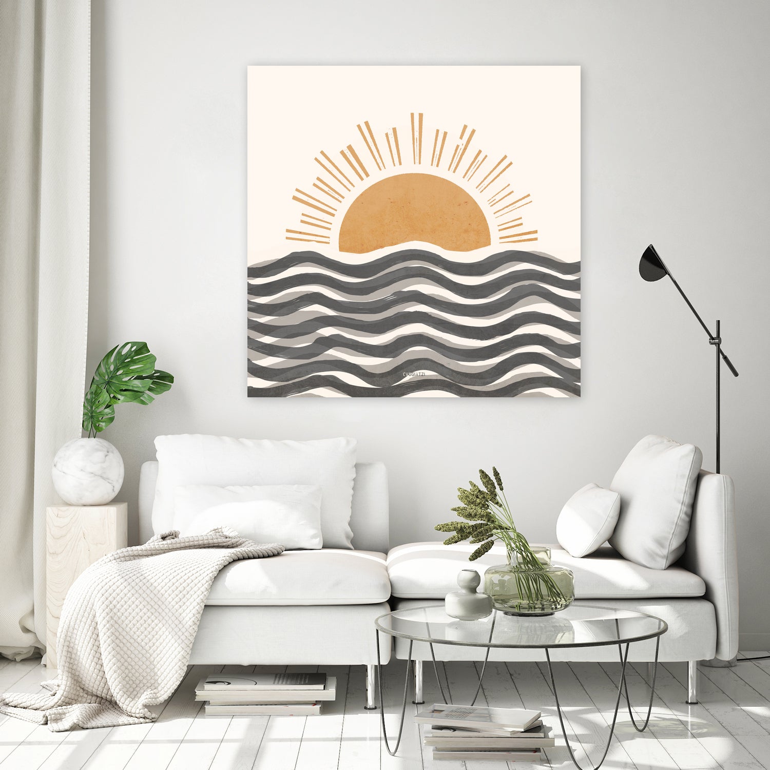 Waft Sun-Grey by Chrysafia Vogiatzi on GIANT ART - gray digital painting