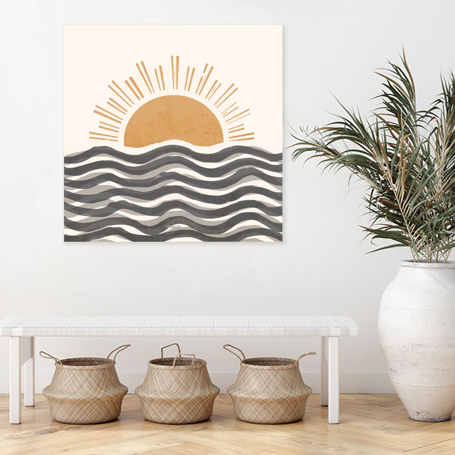 Waft Sun-Grey by Chrysafia Vogiatzi on GIANT ART - gray digital painting