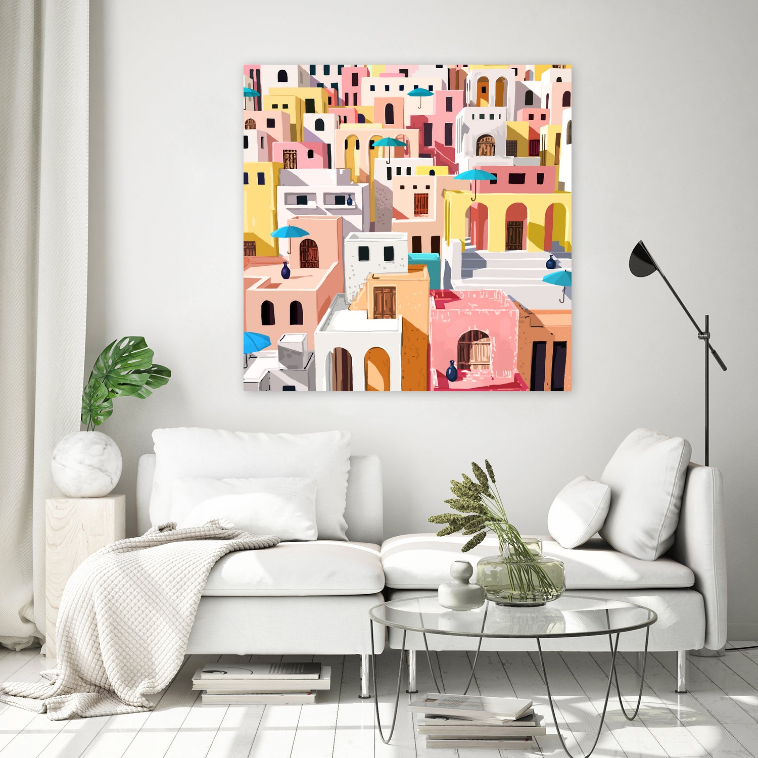 Pastel Cityscape by Uma Gokhale on GIANT ART - pink digital painting