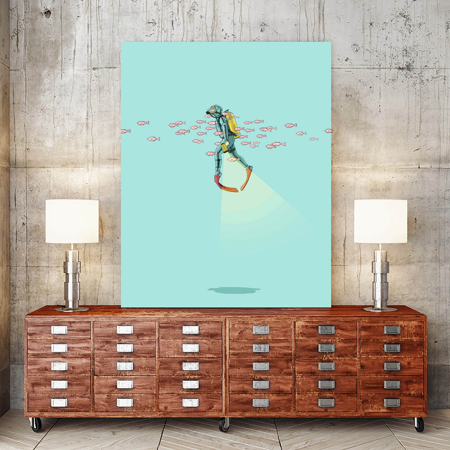 Float - Under the sea by Jason Ratliff on GIANT ART - blue digital painting