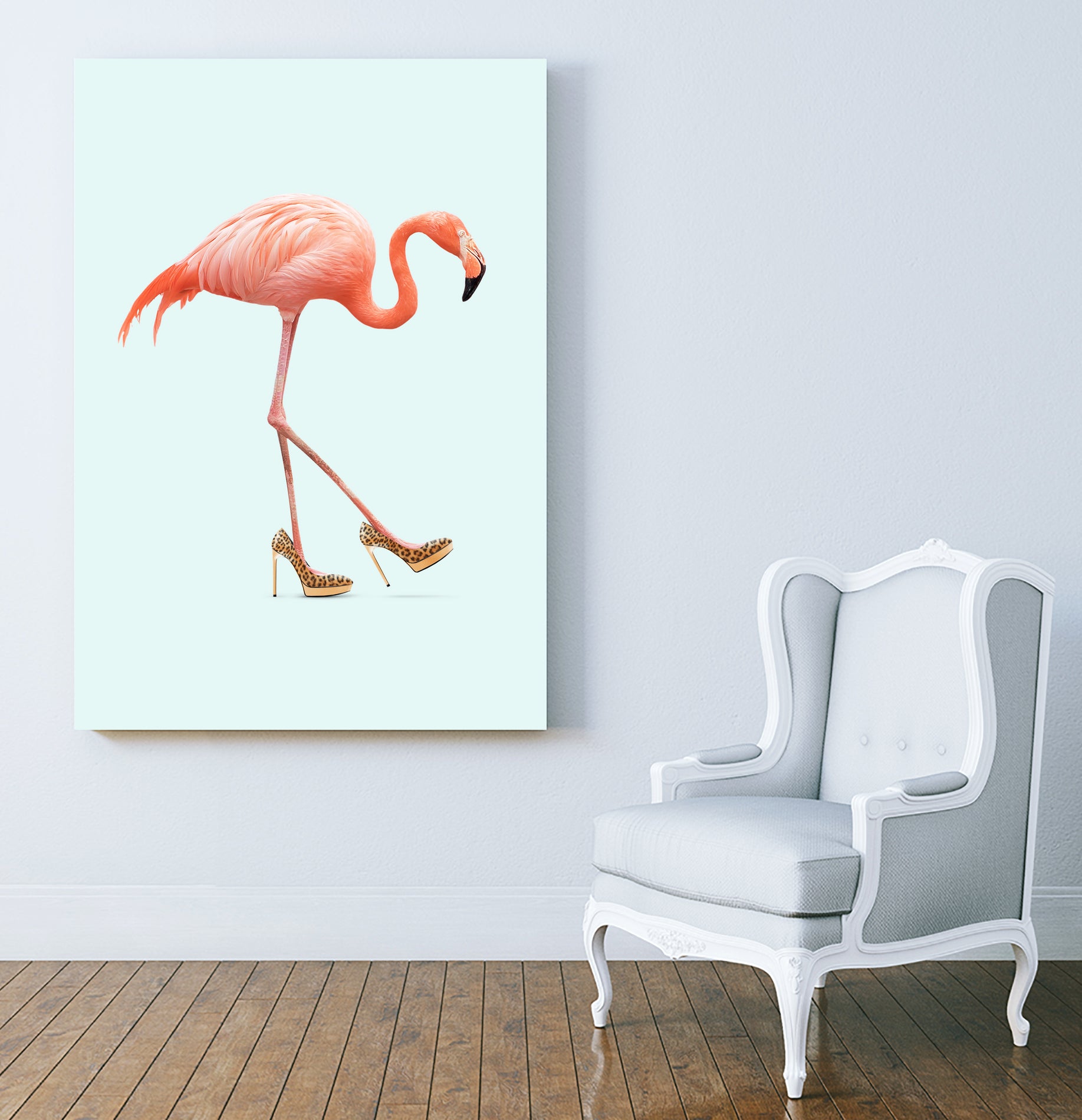 Fancy Flamingo by Jonas Loose on GIANT ART - blue photo manipulation