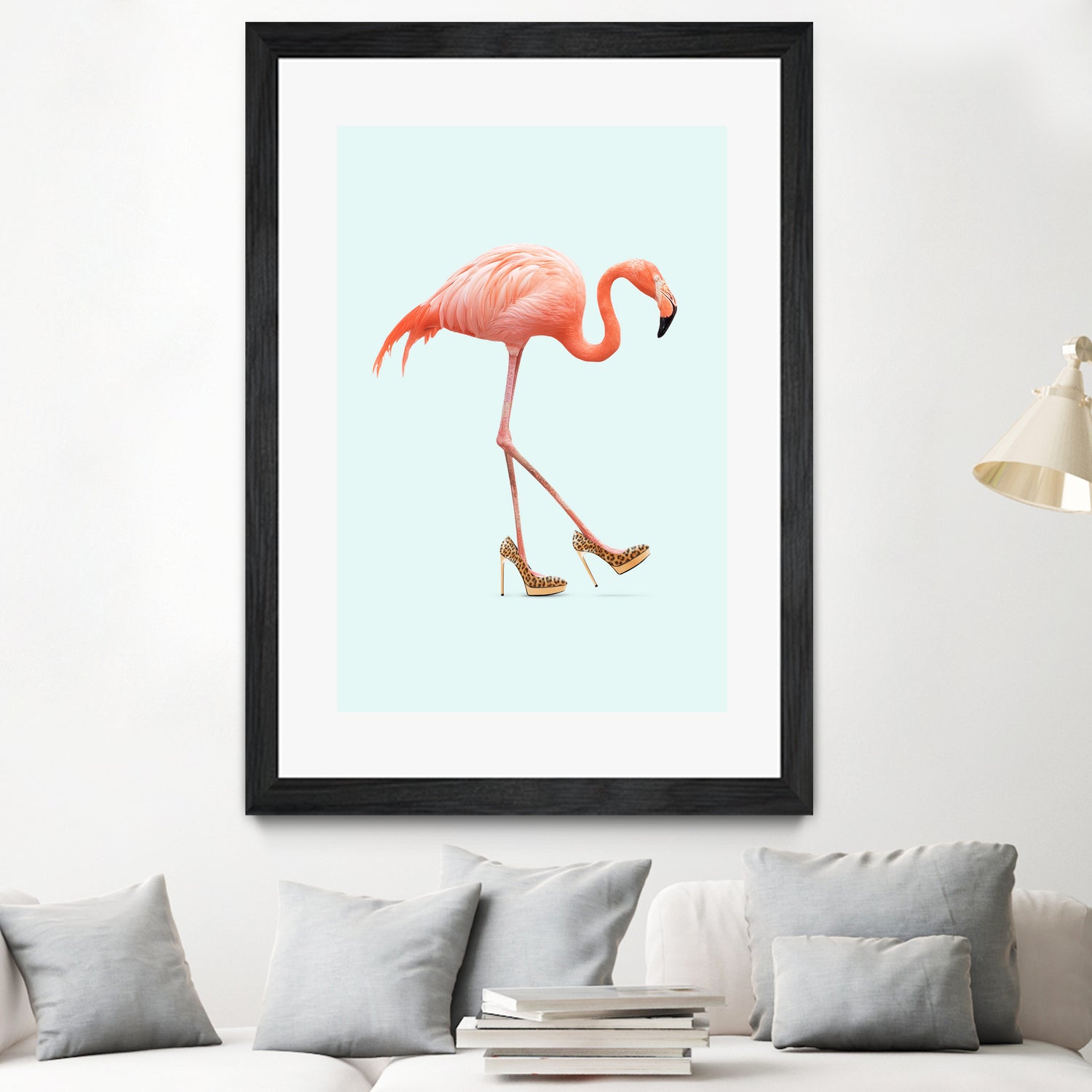 Fancy Flamingo by Jonas Loose on GIANT ART - blue photo manipulation
