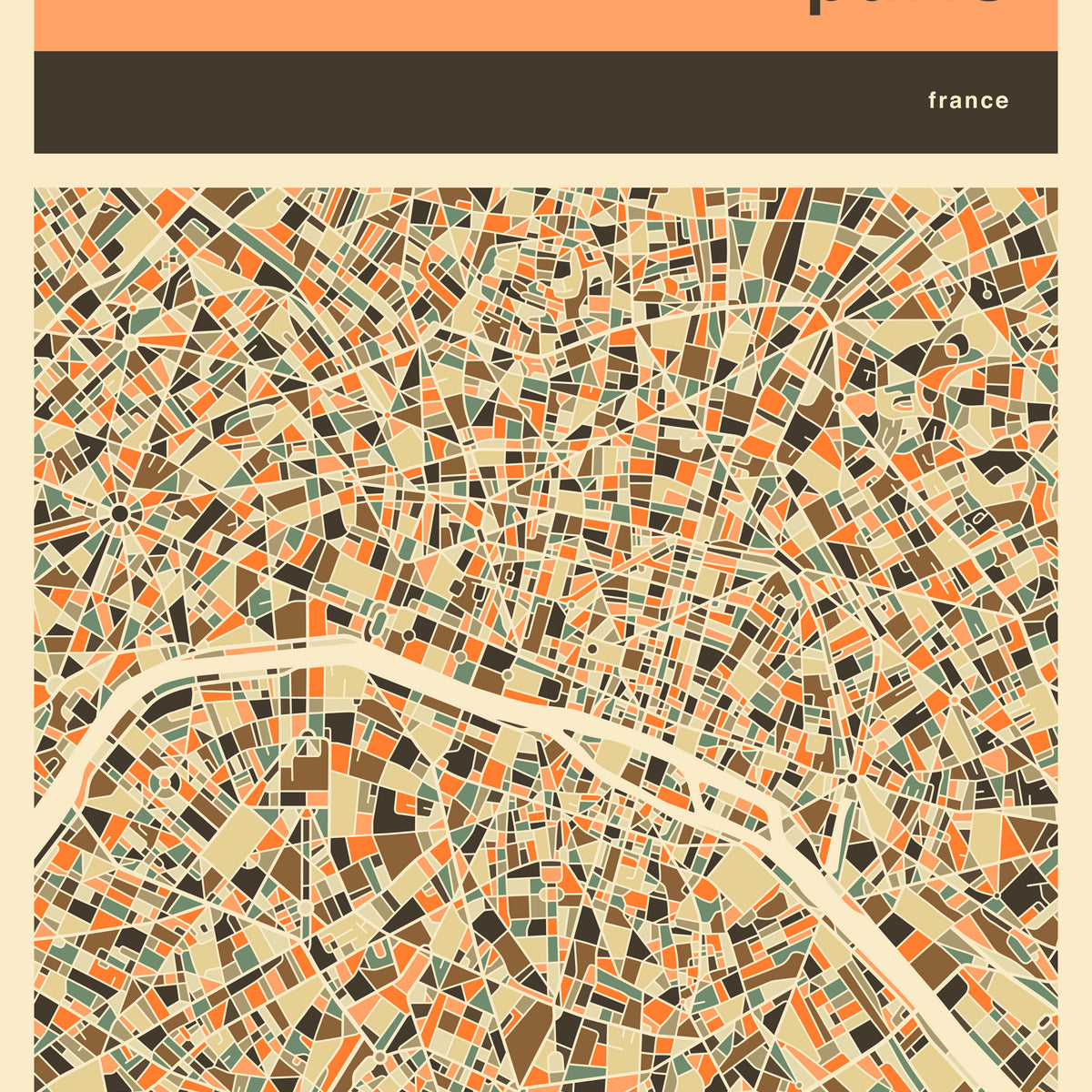 Paris Map - Art Print by Jazzberry Blue | GIANT ART