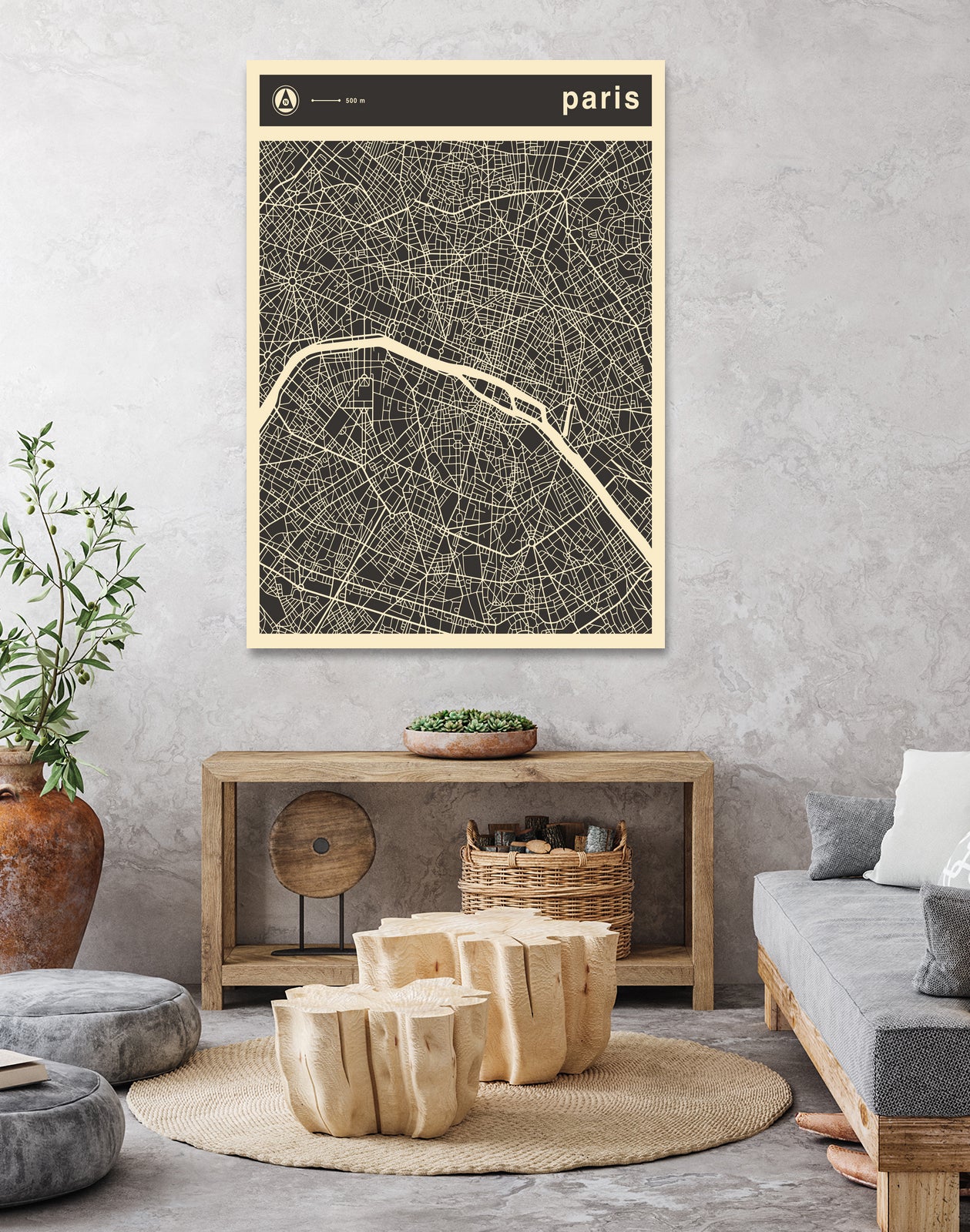 Paris Map 2 by Jazzberry Blue on GIANT ART - black vector illustration