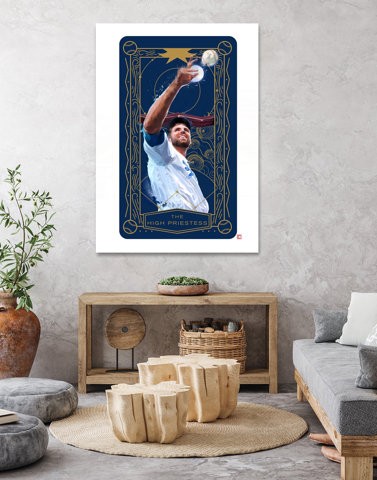 Dodgers Tarot: The High Priestess by Claudia Labarca on GIANT ART - blue digital painting