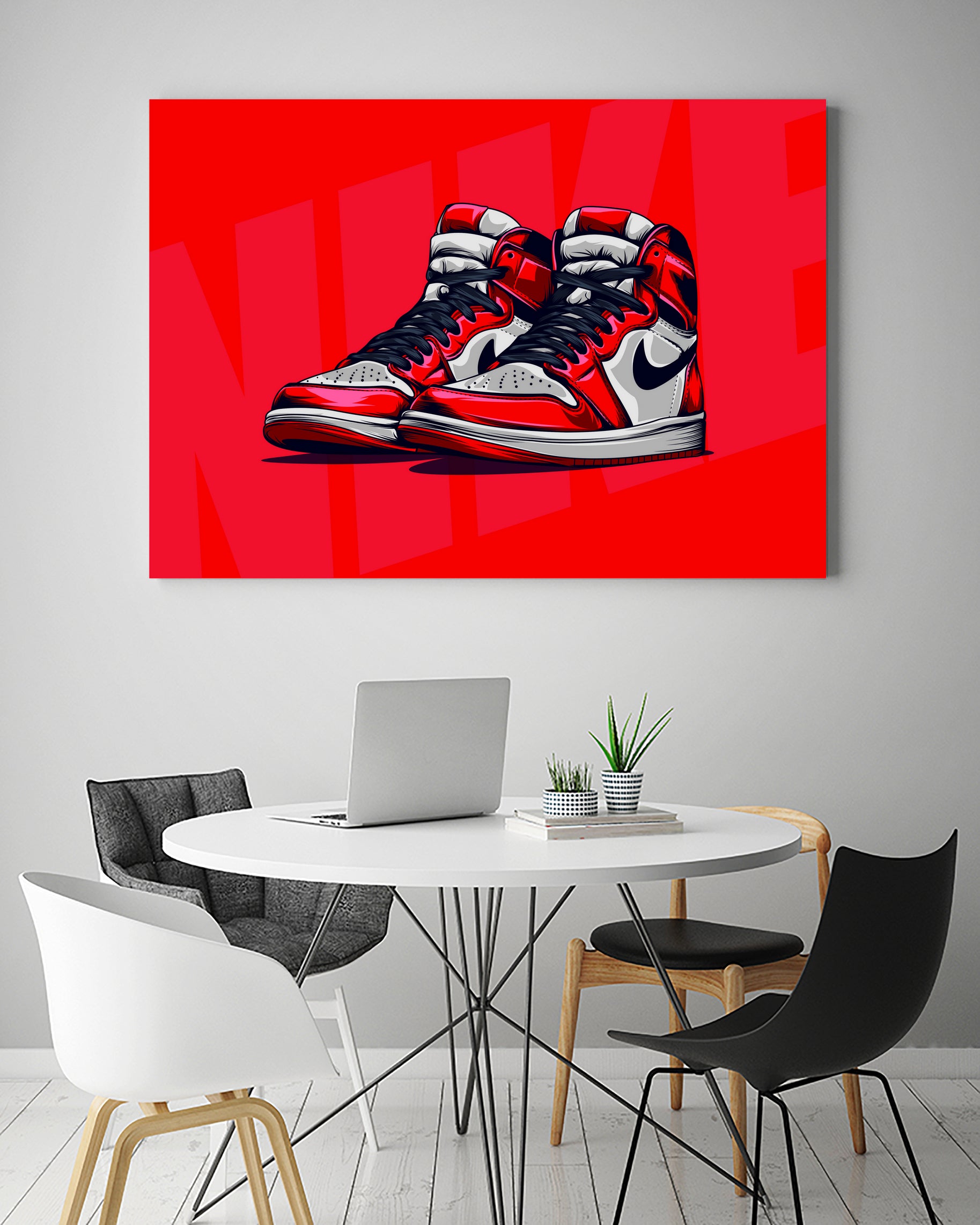 Nike Air jordan 1 by mfr work on GIANT ART - red vector illustration