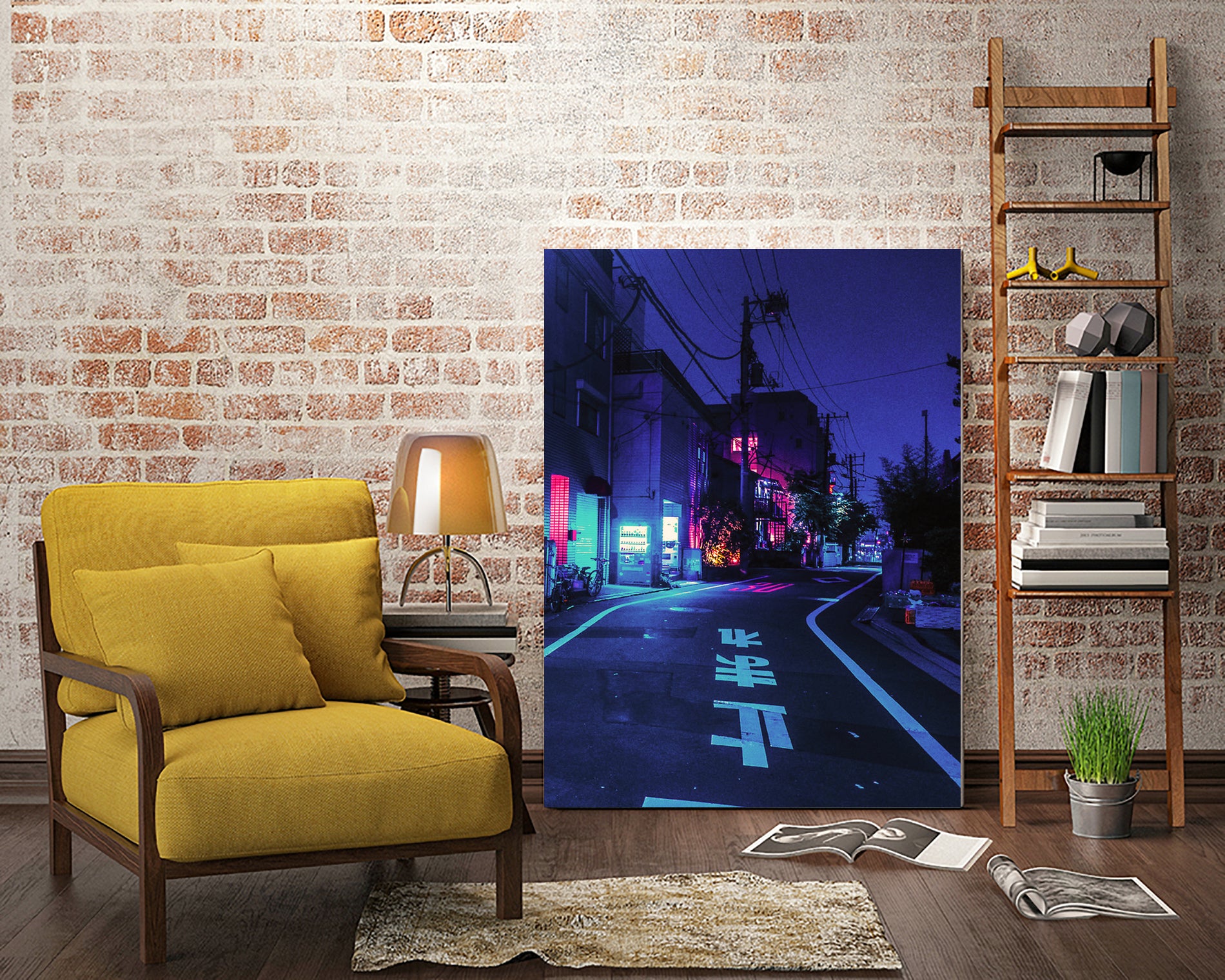 Cyberpunk Photographic Street City by Dimas Art on GIANT ART - blue photo illustration