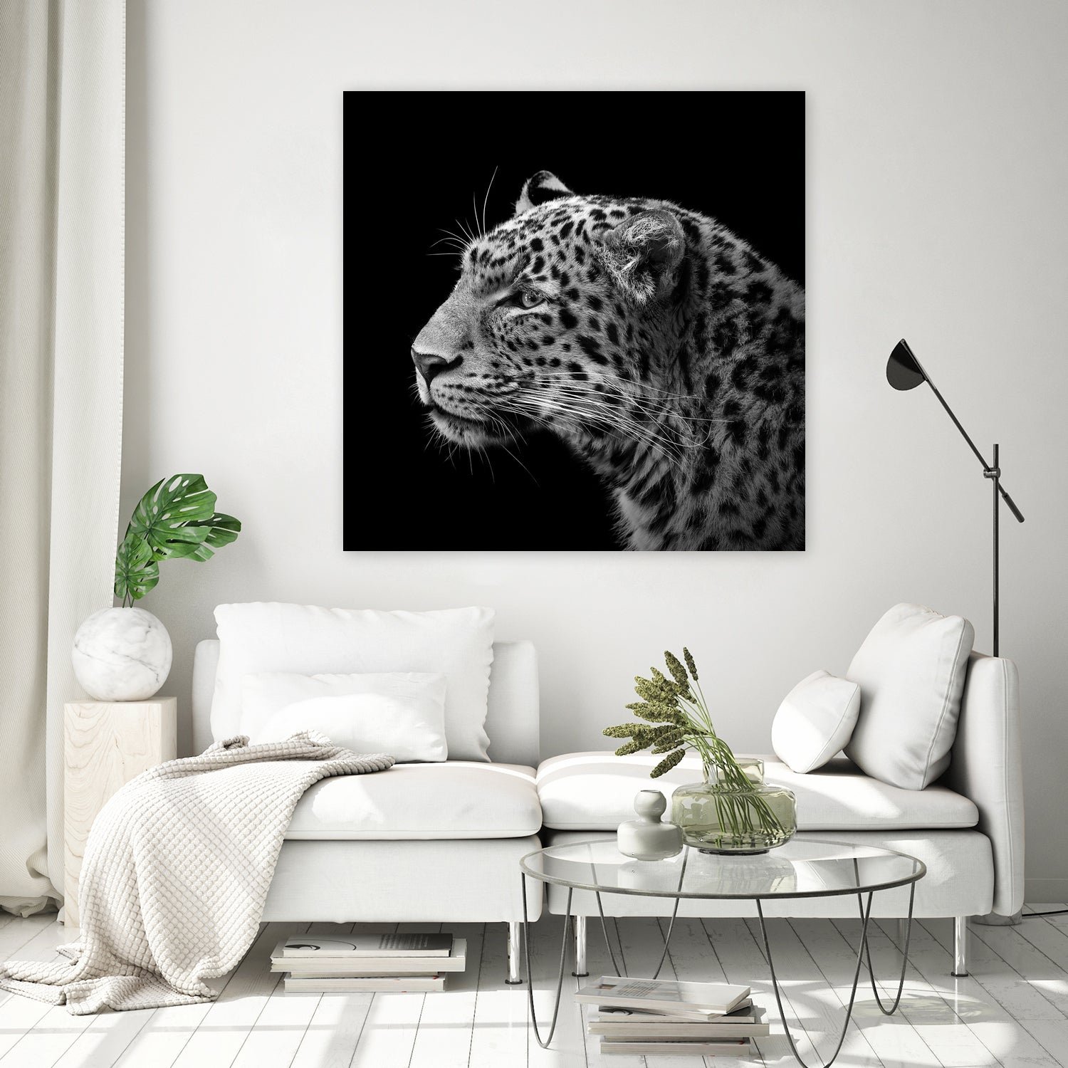 Leopard in black and white by Lukas Holas on GIANT ART - black photo manipulation