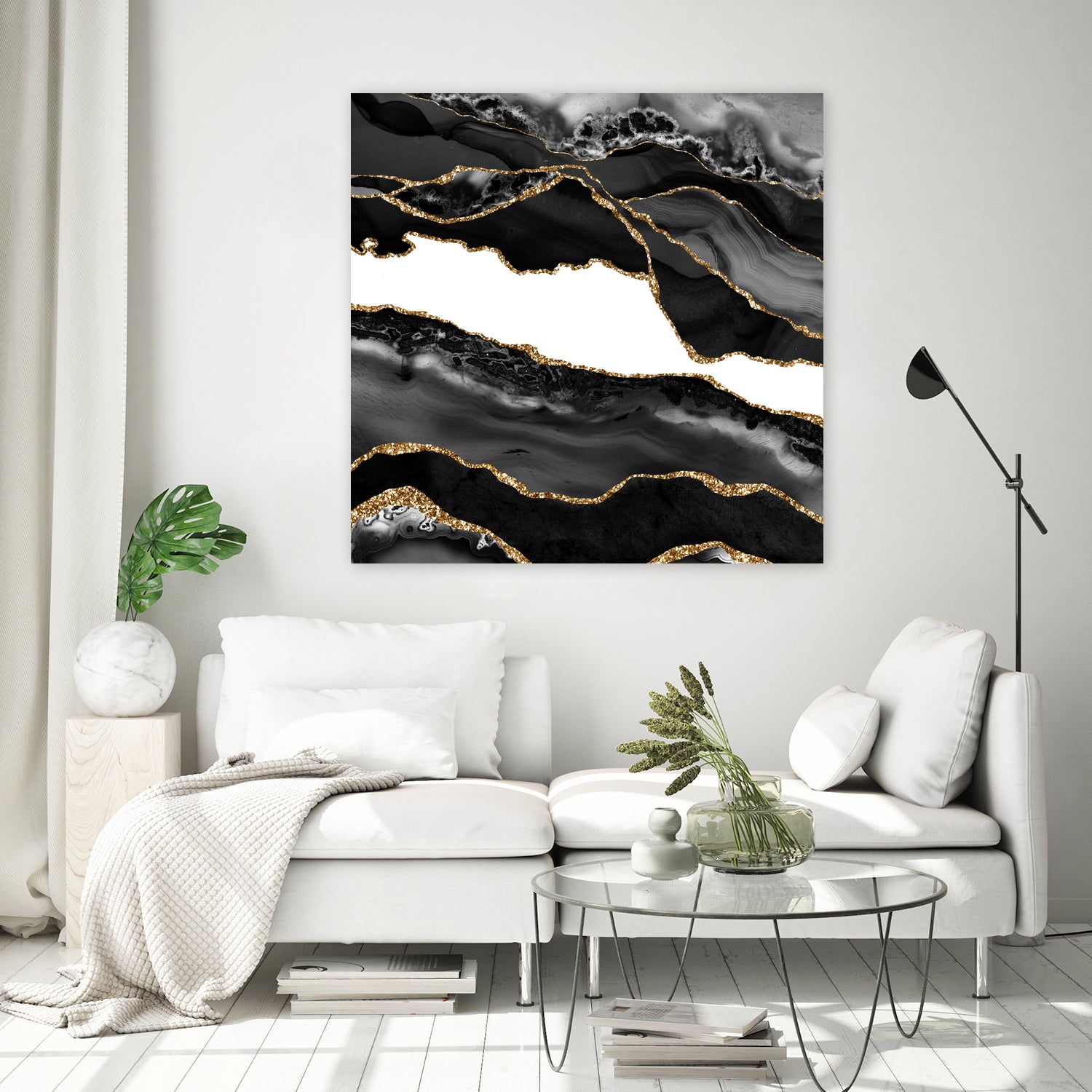 Black & Gold Agate Texture 06 by Isabel Muñoz on GIANT ART - black digital painting