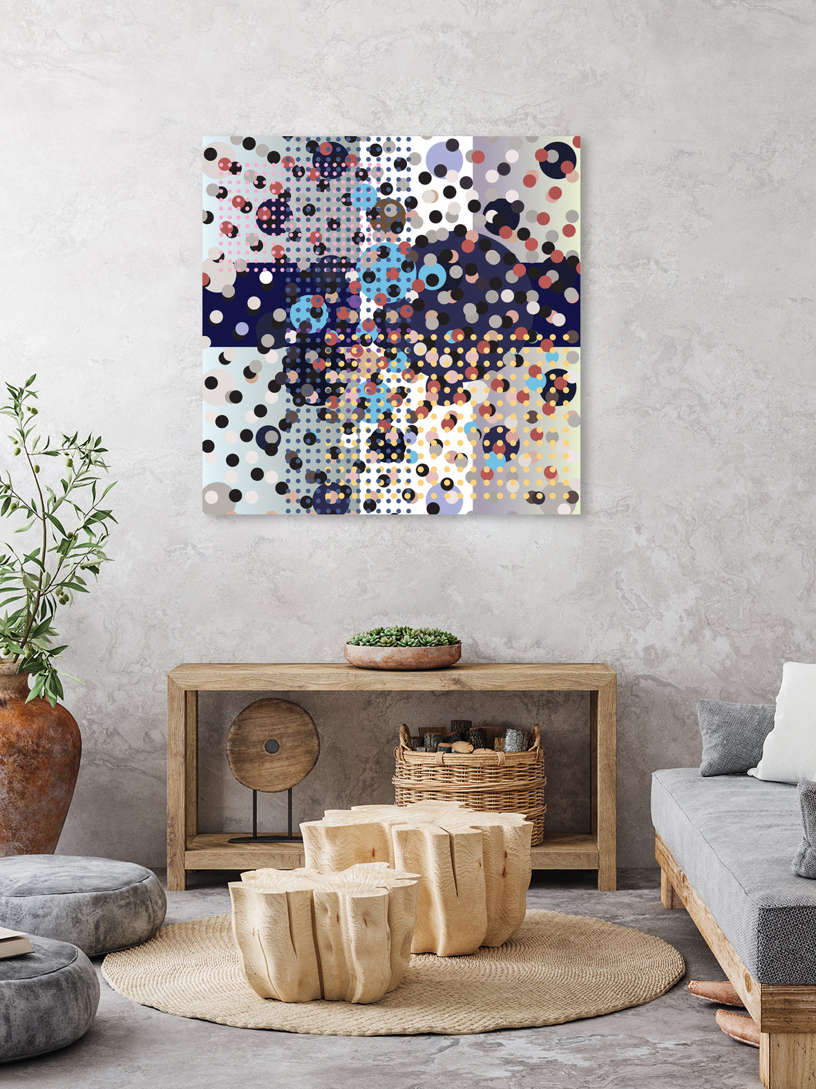 Polka Dot Composition by Anna Khokhlova on GIANT ART - gray digital drawing