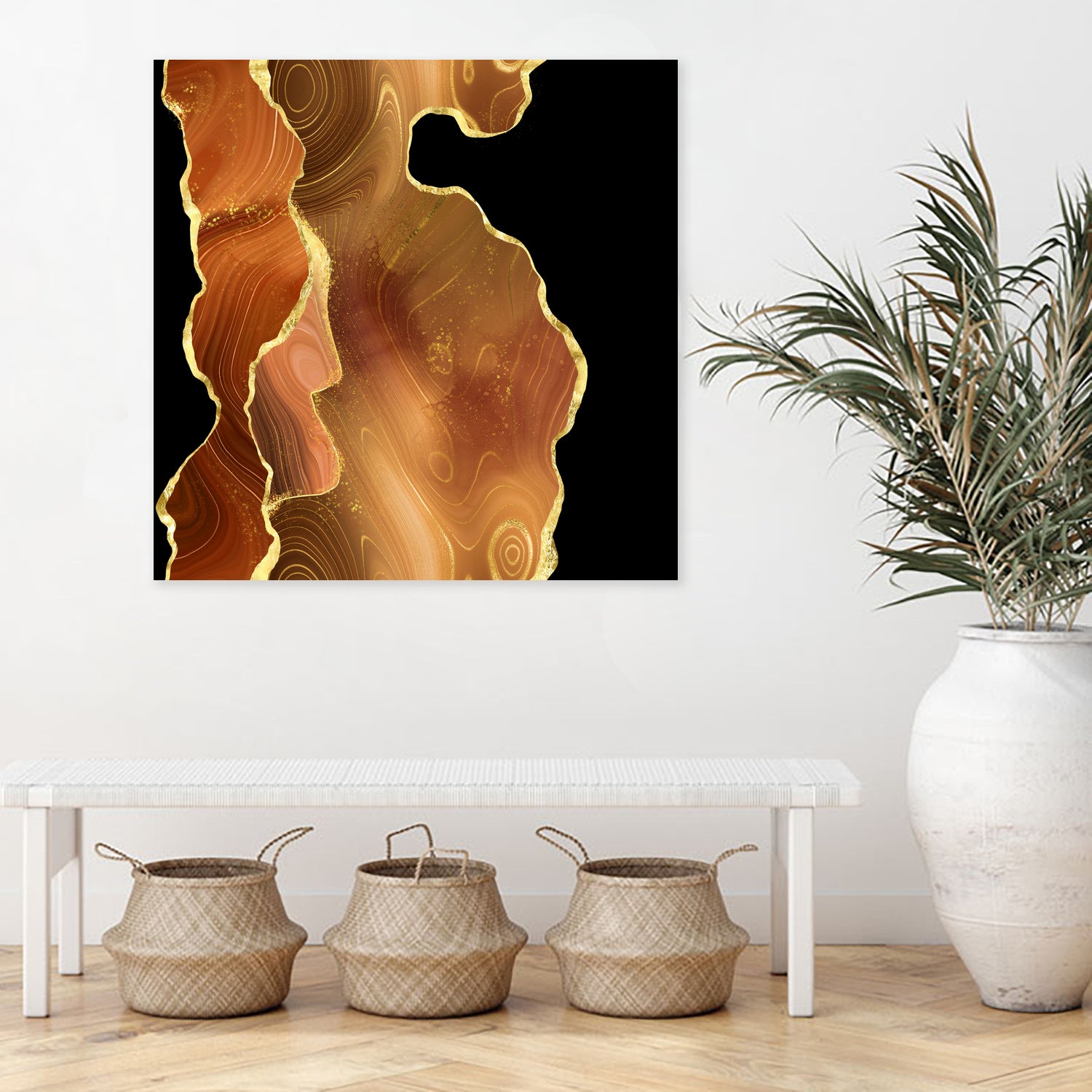 Orange Gold Agate Texture 03 by Isabel Muñoz on GIANT ART - orange digital painting