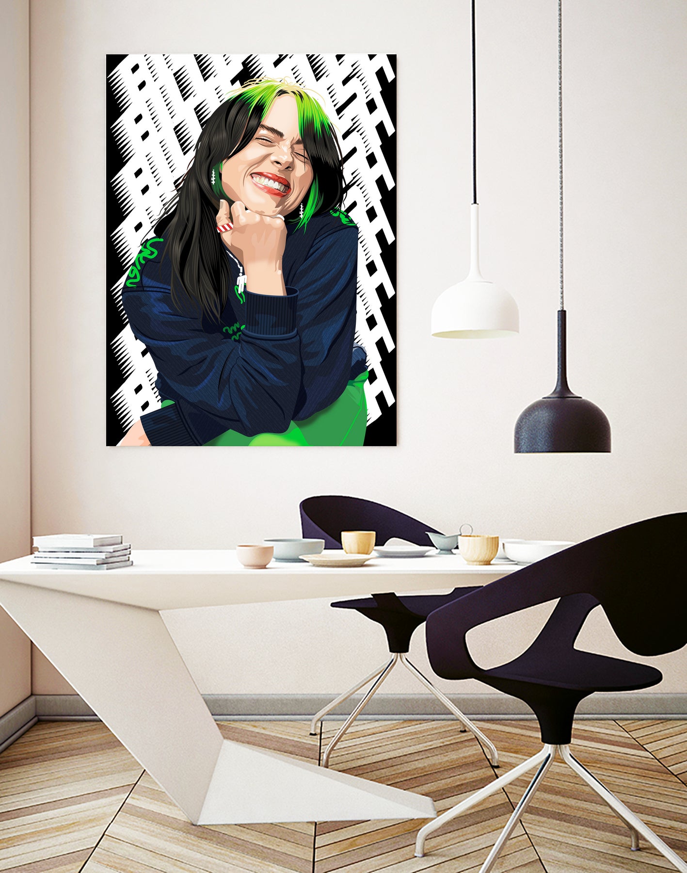 Billie "Smile" Eilish by Laksana Ardie on GIANT ART - red digital drawing