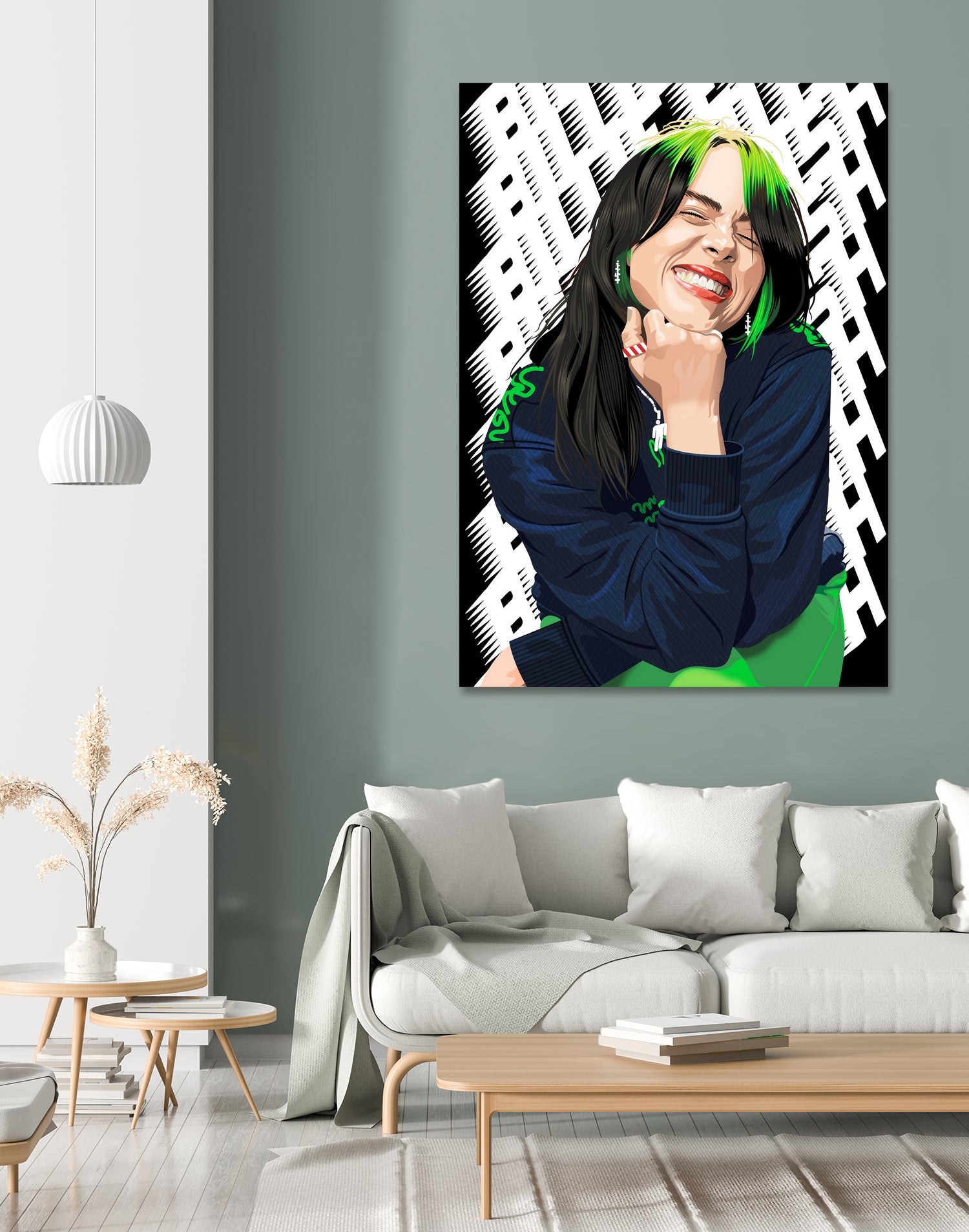 Billie "Smile" Eilish by Laksana Ardie on GIANT ART - red digital drawing