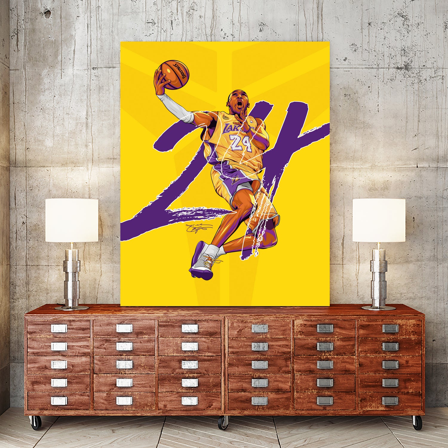 Kobe "Black Mamba" Bryant by Zildjian Magante on GIANT ART - yellow typography
