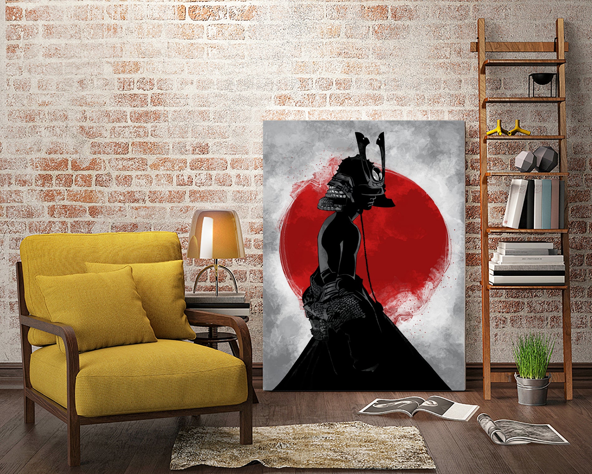 Samurai Girl by Nikita Abakumov on GIANT ART - red digital painting