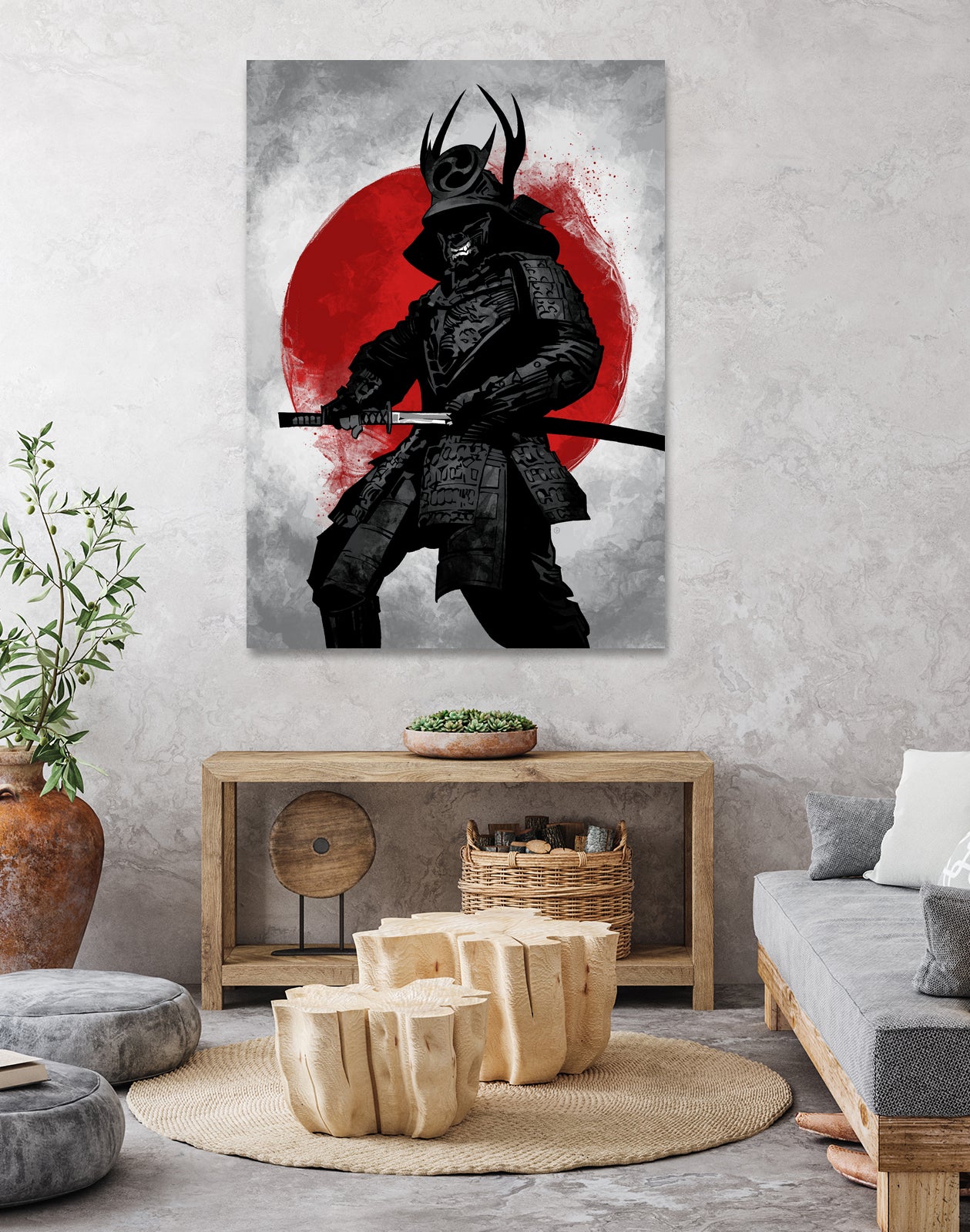 Samurai by Nikita Abakumov on GIANT ART - red digital painting
