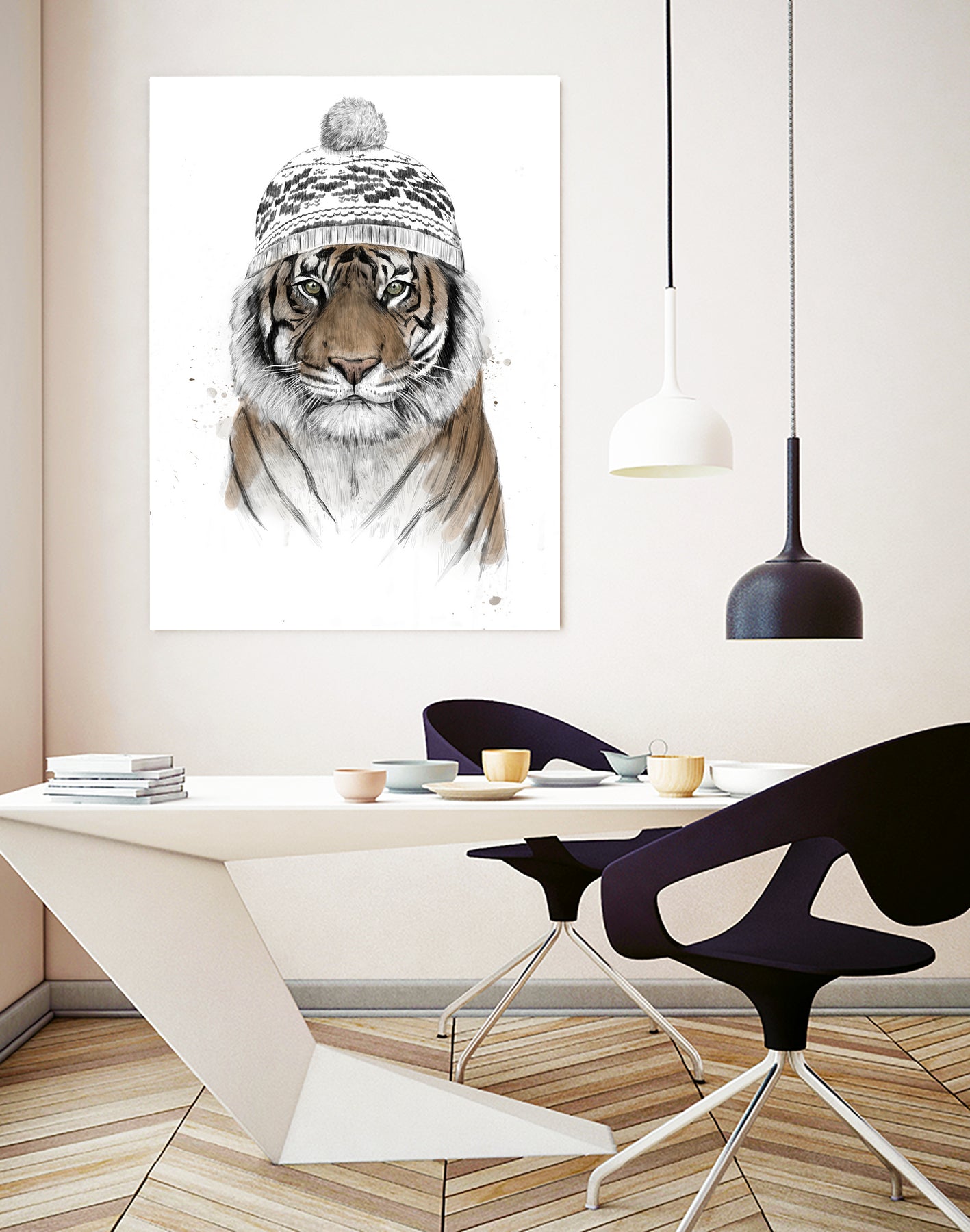 Siberian tiger by Solti Balázs on GIANT ART - white digital painting