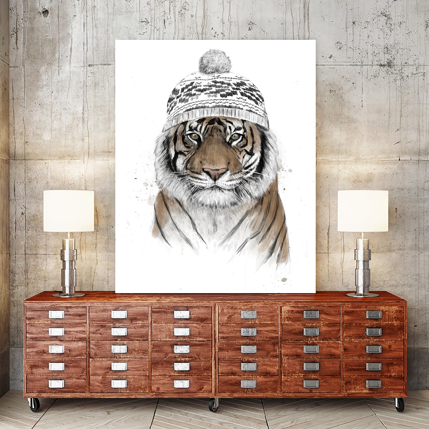 Siberian tiger by Solti Balázs on GIANT ART - white digital painting
