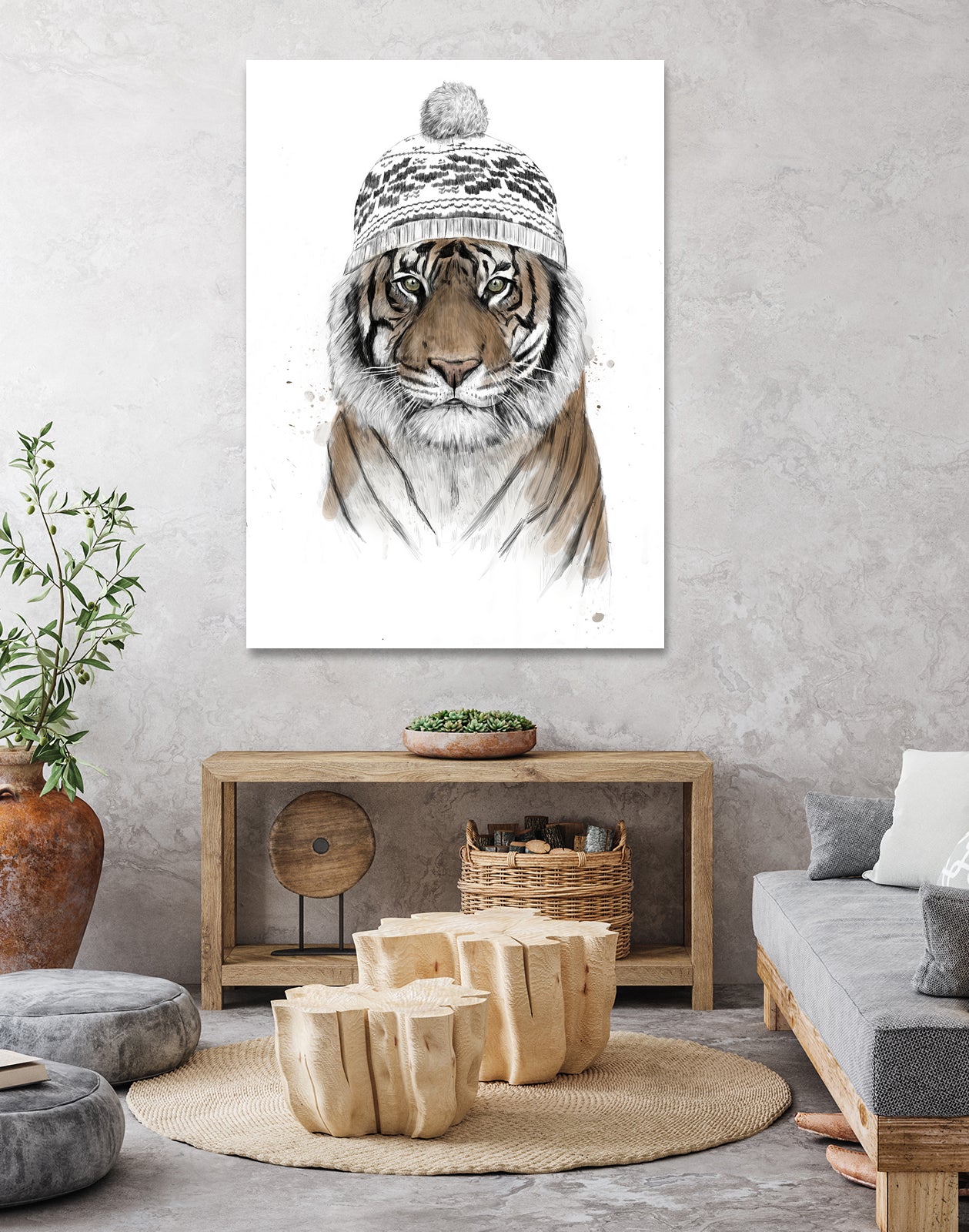 Siberian tiger by Solti Balázs on GIANT ART - white digital painting