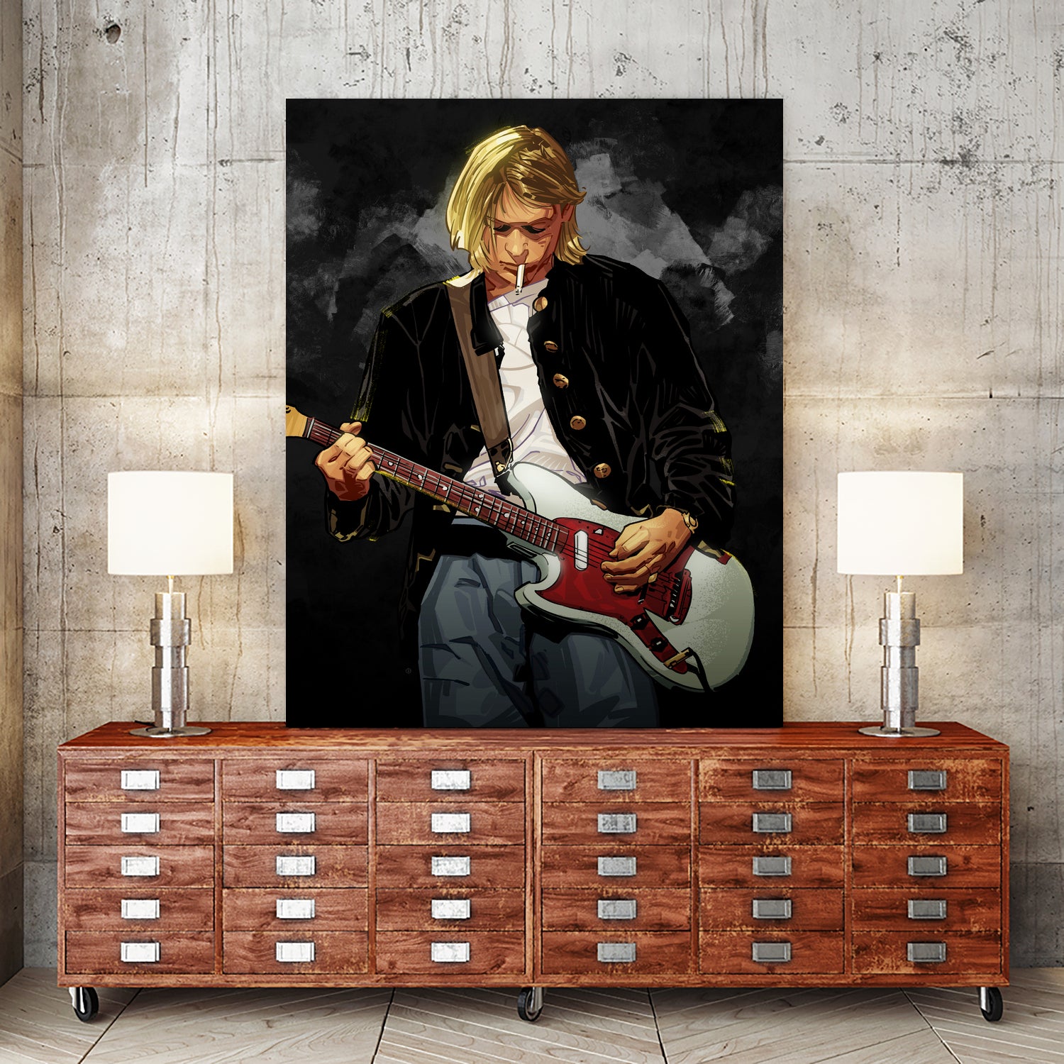 Kurt Cobain Nirvana by Nikita Abakumov on GIANT ART - black digital painting