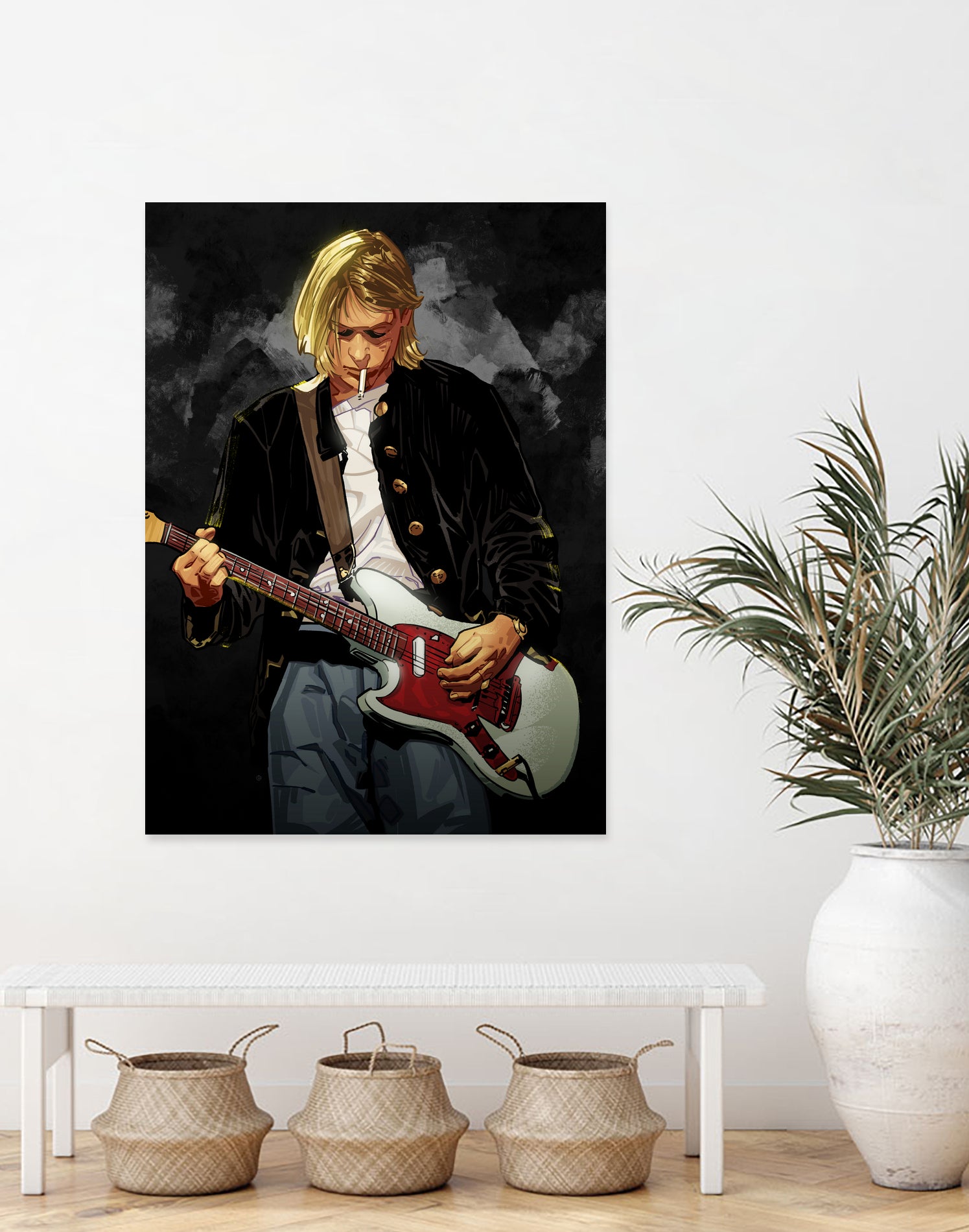 Kurt Cobain Nirvana by Nikita Abakumov on GIANT ART - black digital painting