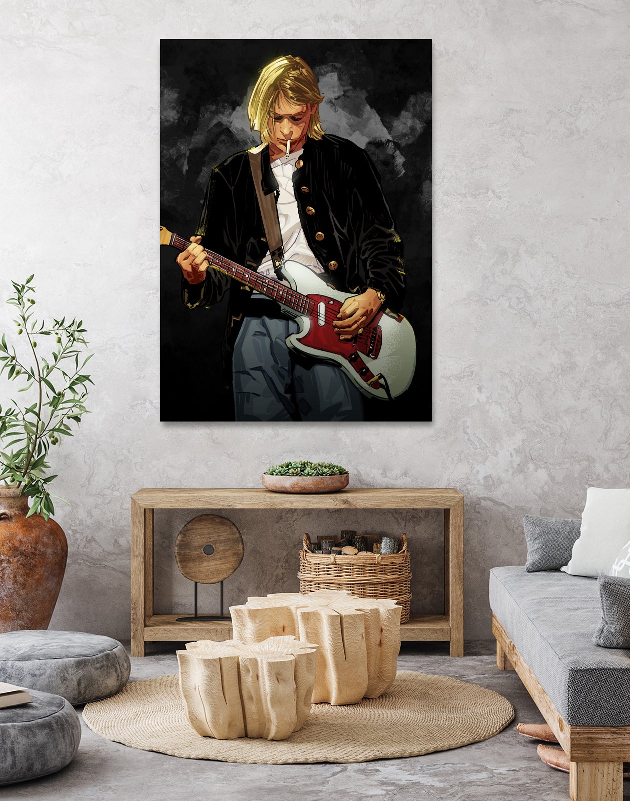 Kurt Cobain Nirvana by Nikita Abakumov on GIANT ART - black digital painting