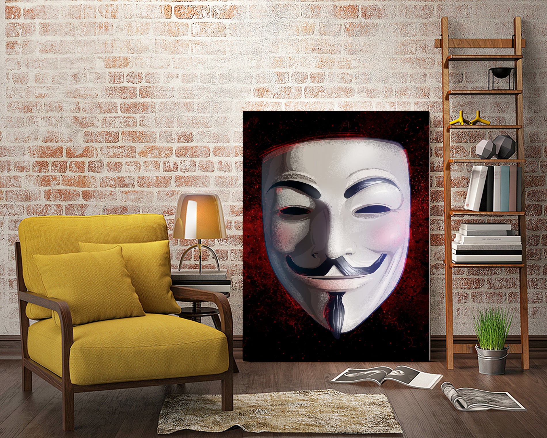 V For Vendetta Mask by Nikita Abakumov on GIANT ART - white digital painting