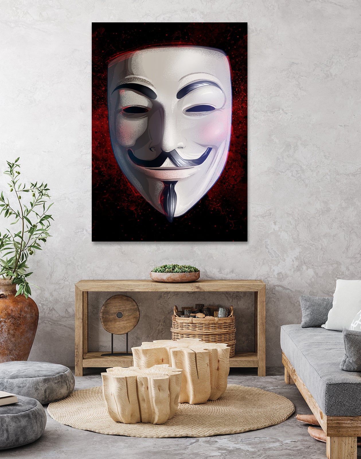 V For Vendetta Mask by Nikita Abakumov on GIANT ART - white digital painting