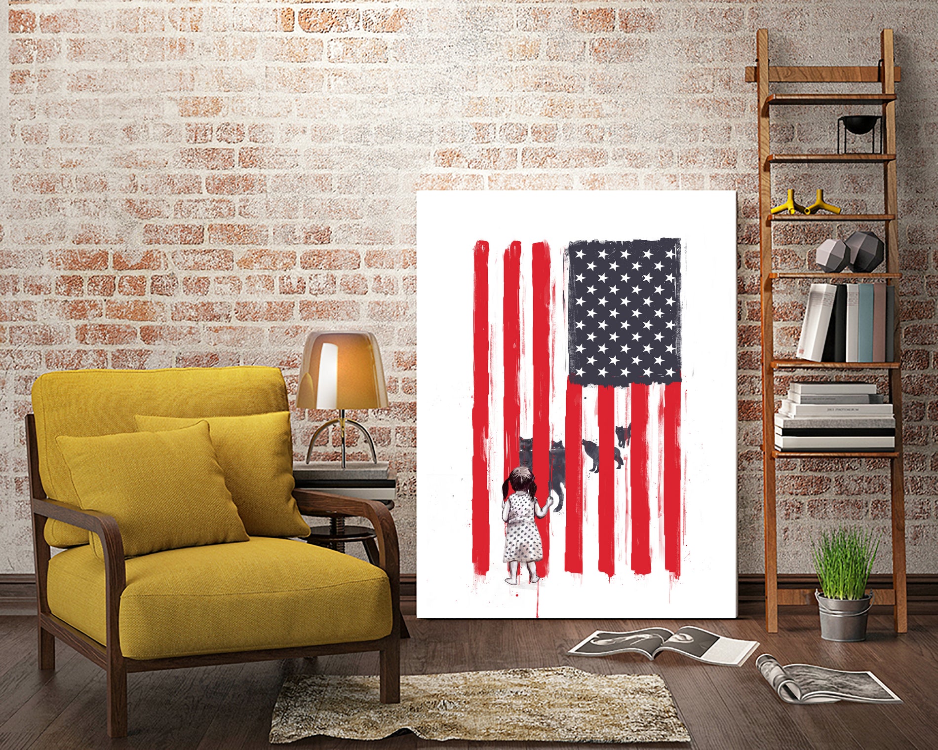 Little girl and wolves by Solti Balázs on GIANT ART - white digital painting