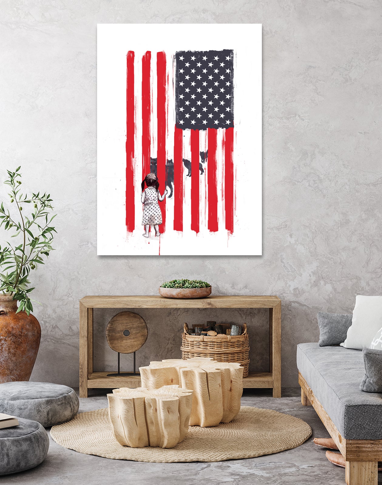 Little girl and wolves by Solti Balázs on GIANT ART - white digital painting