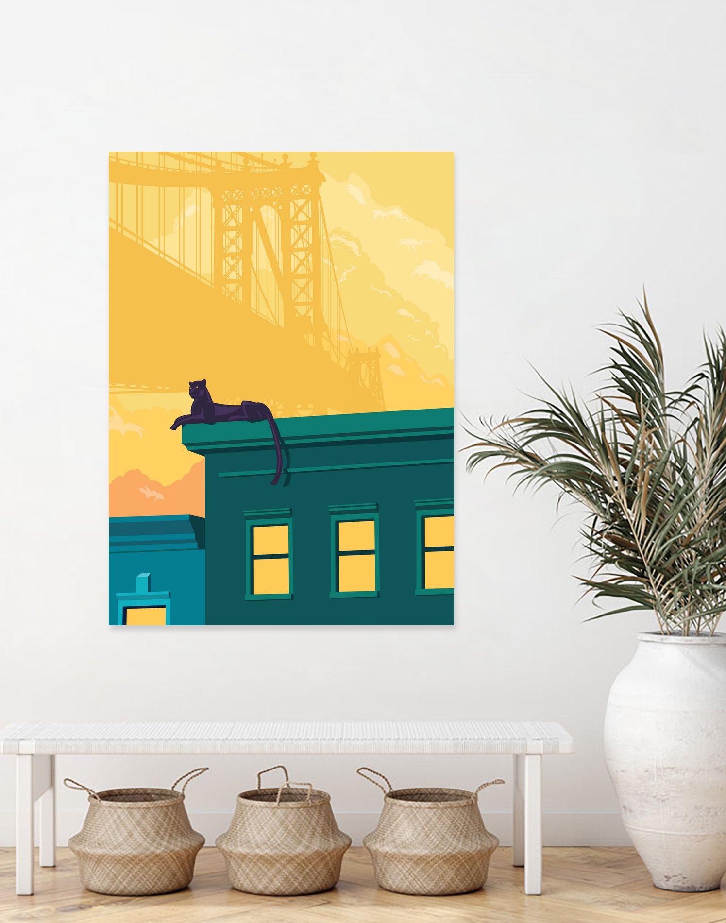 Urban jaguar by Roland Bánrévi on GIANT ART - yellow digital drawing