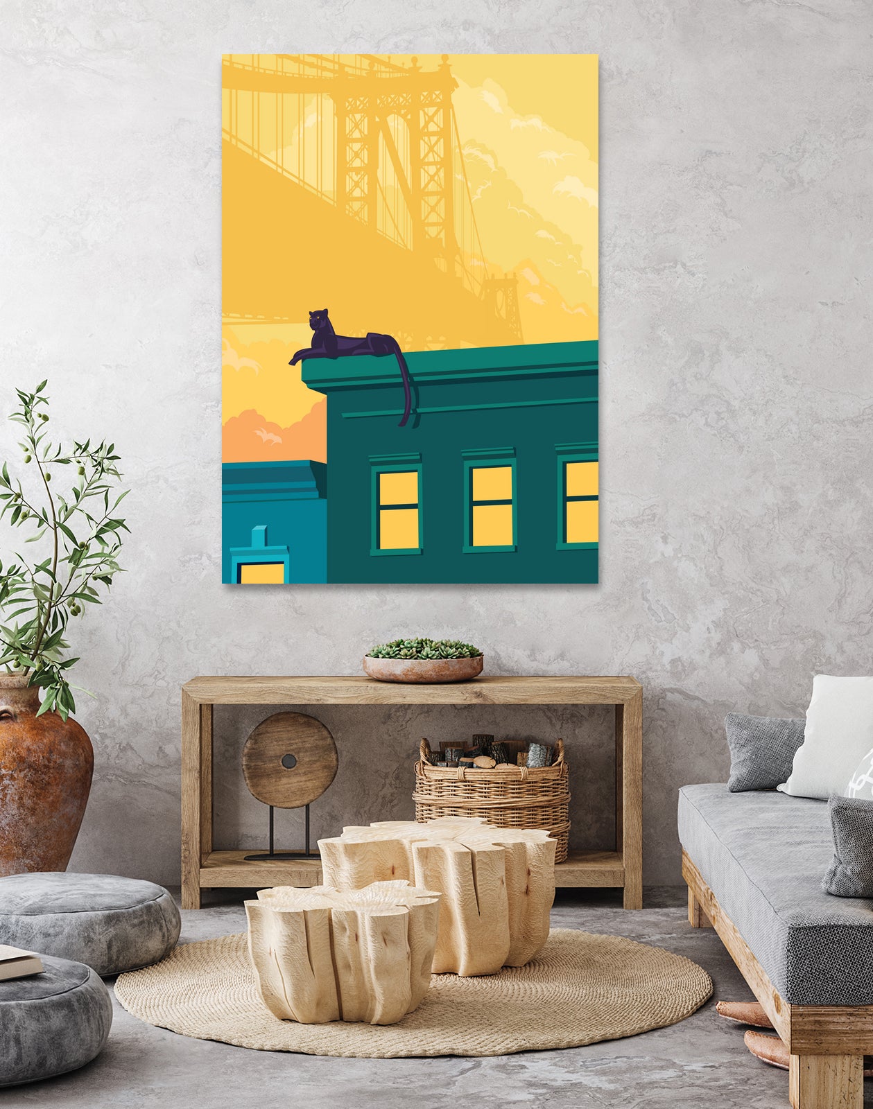 Urban jaguar by Roland Bánrévi on GIANT ART - yellow digital drawing