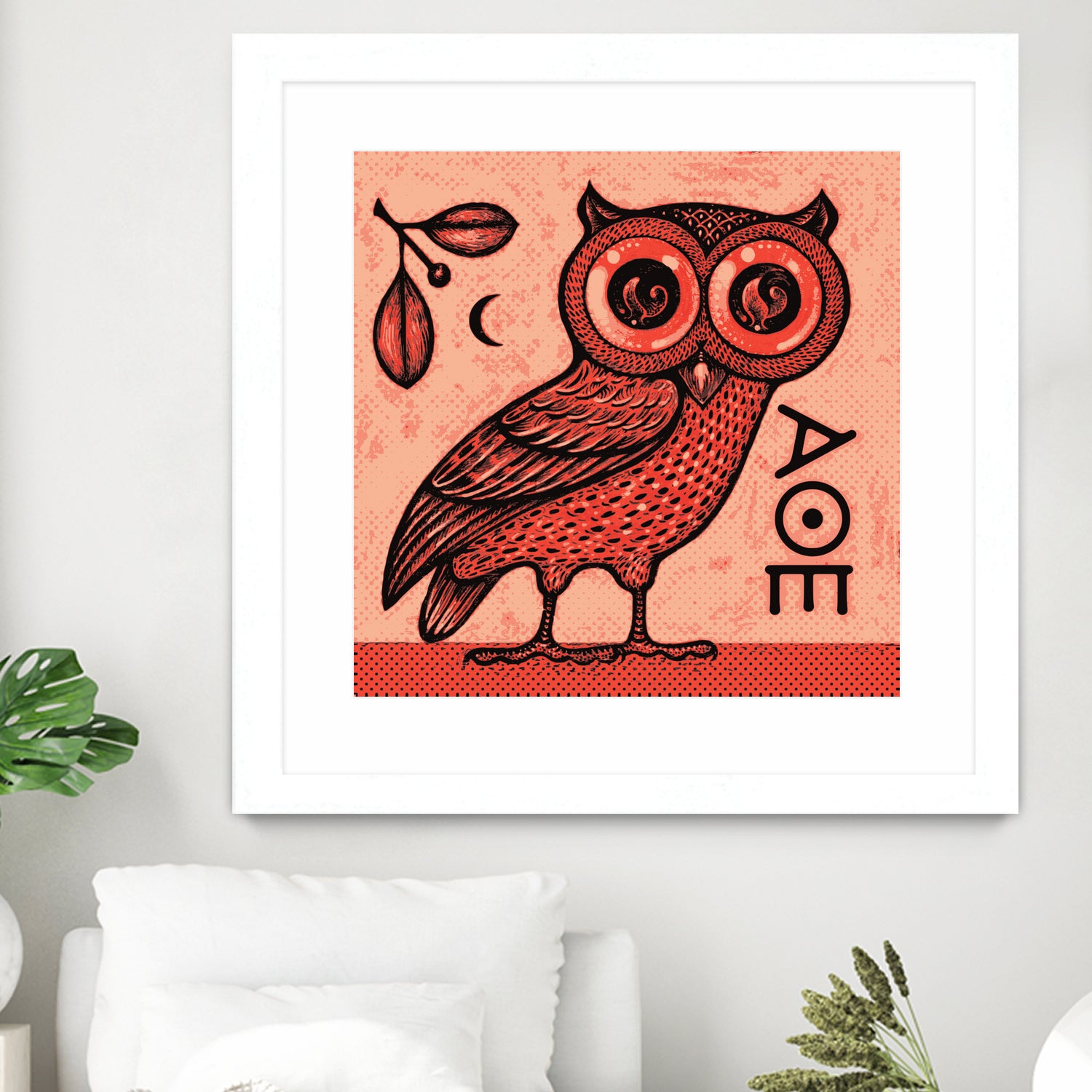 Athena's Owl by Scott Partridge on GIANT ART - red mixed media