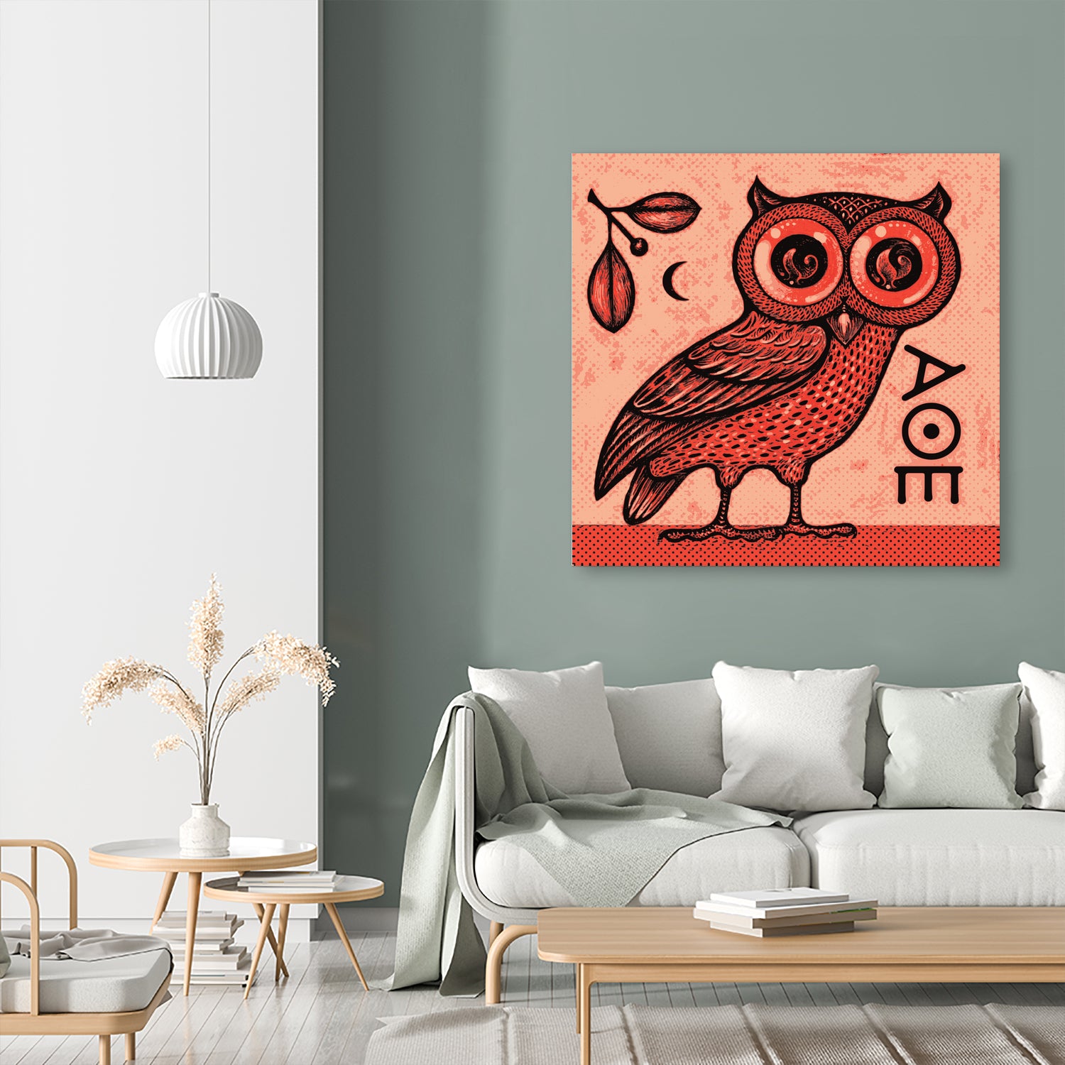 Athena's Owl by Scott Partridge on GIANT ART - red mixed media
