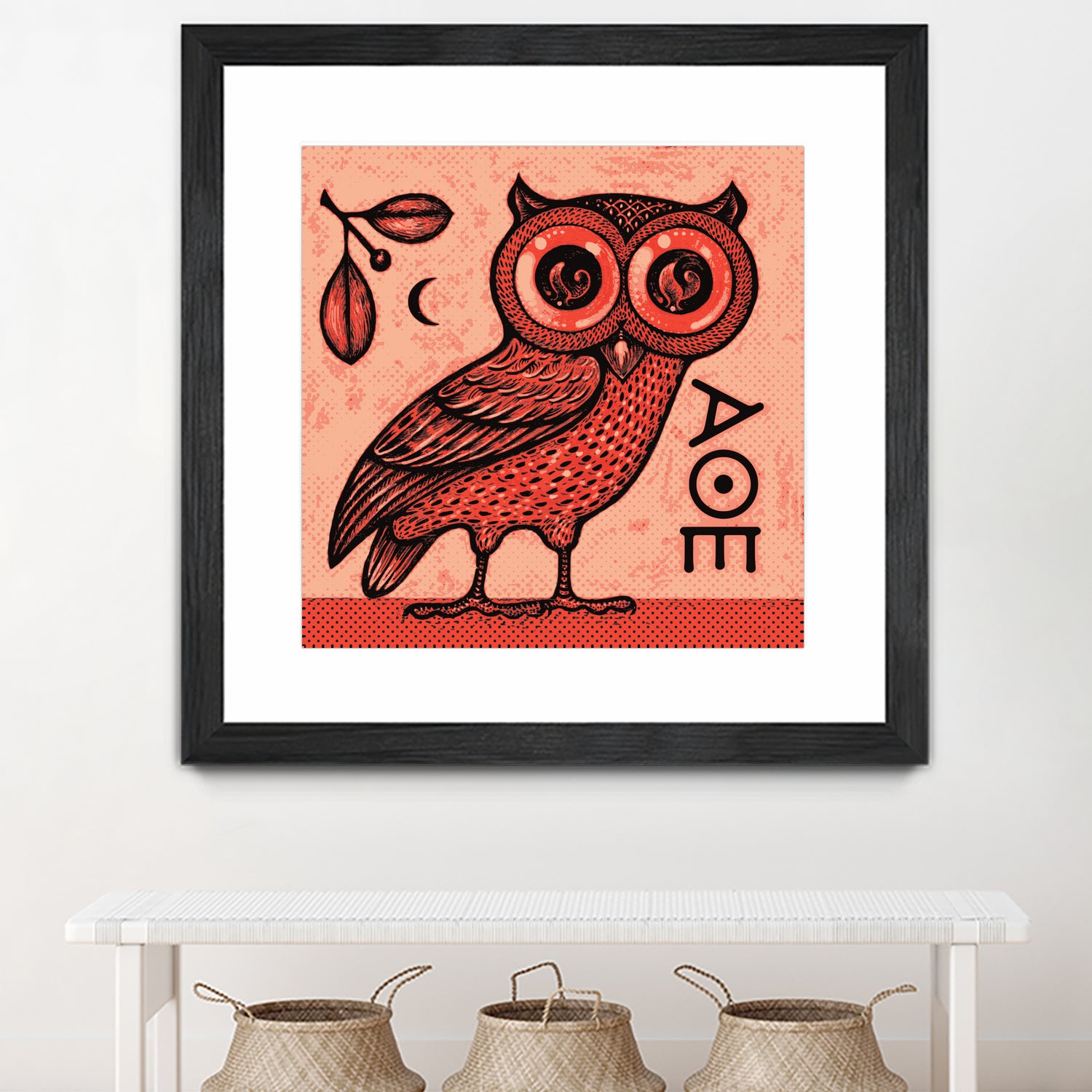Athena's Owl by Scott Partridge on GIANT ART - red mixed media