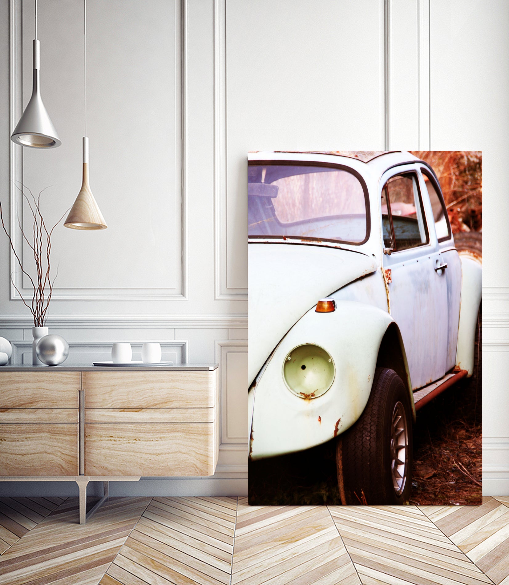 beetle vw by Roxane Barré on GIANT ART - fuchsia photo illustration