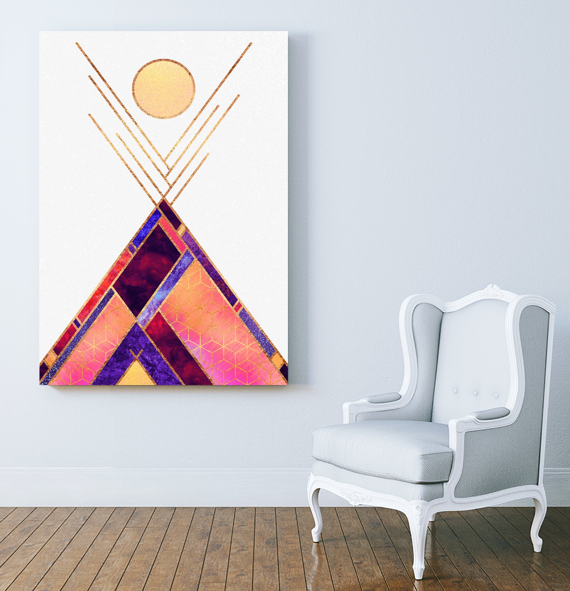Tipi Mountain by Elisabeth Fredriksson on GIANT ART - pink digital painting