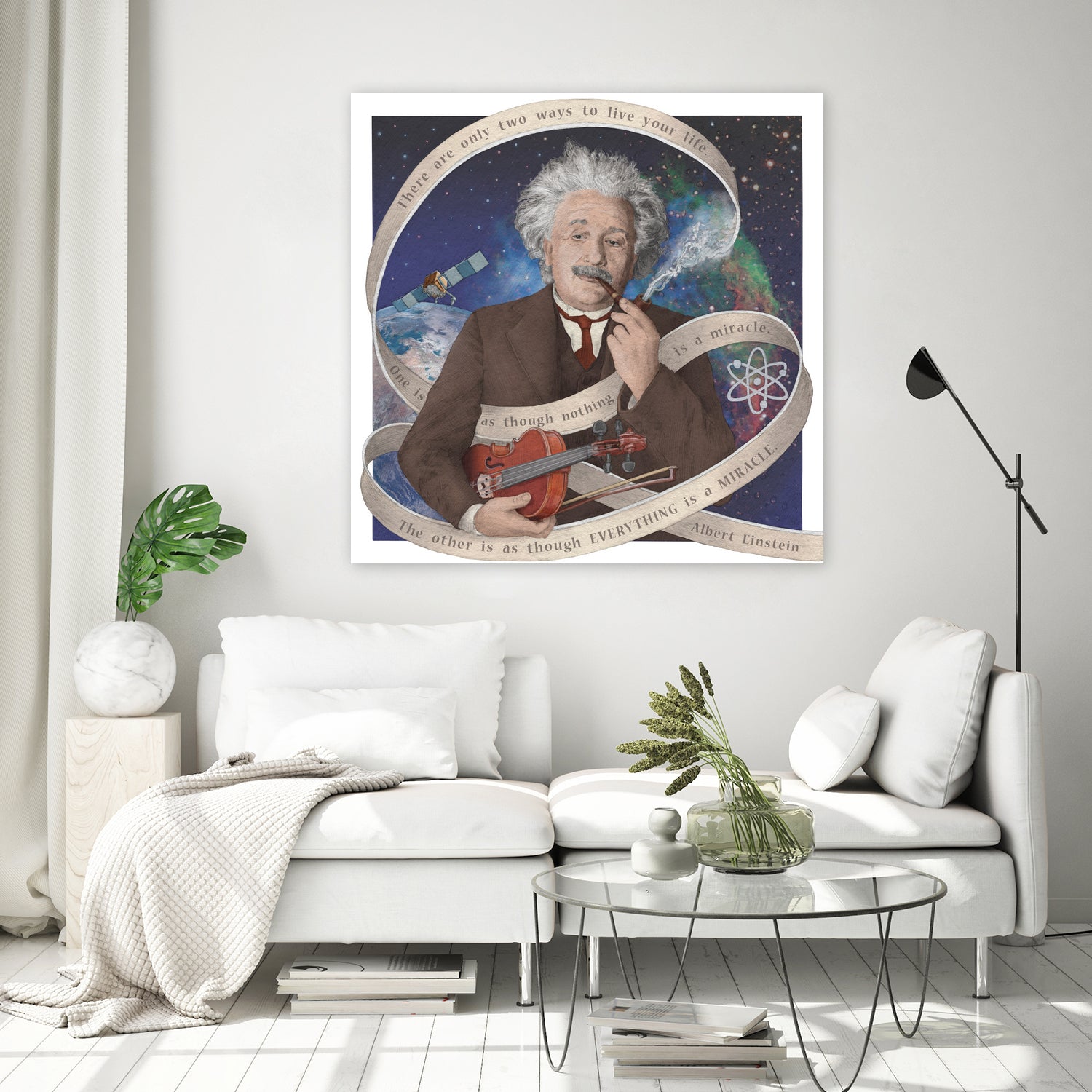 Albert Einstein by Asya Mitskevich on GIANT ART - blue digital painting