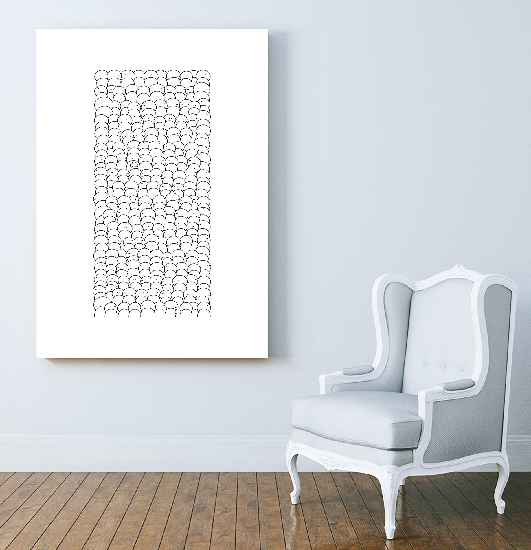 La foule by Pierre Mahieu on GIANT ART - white digital drawing