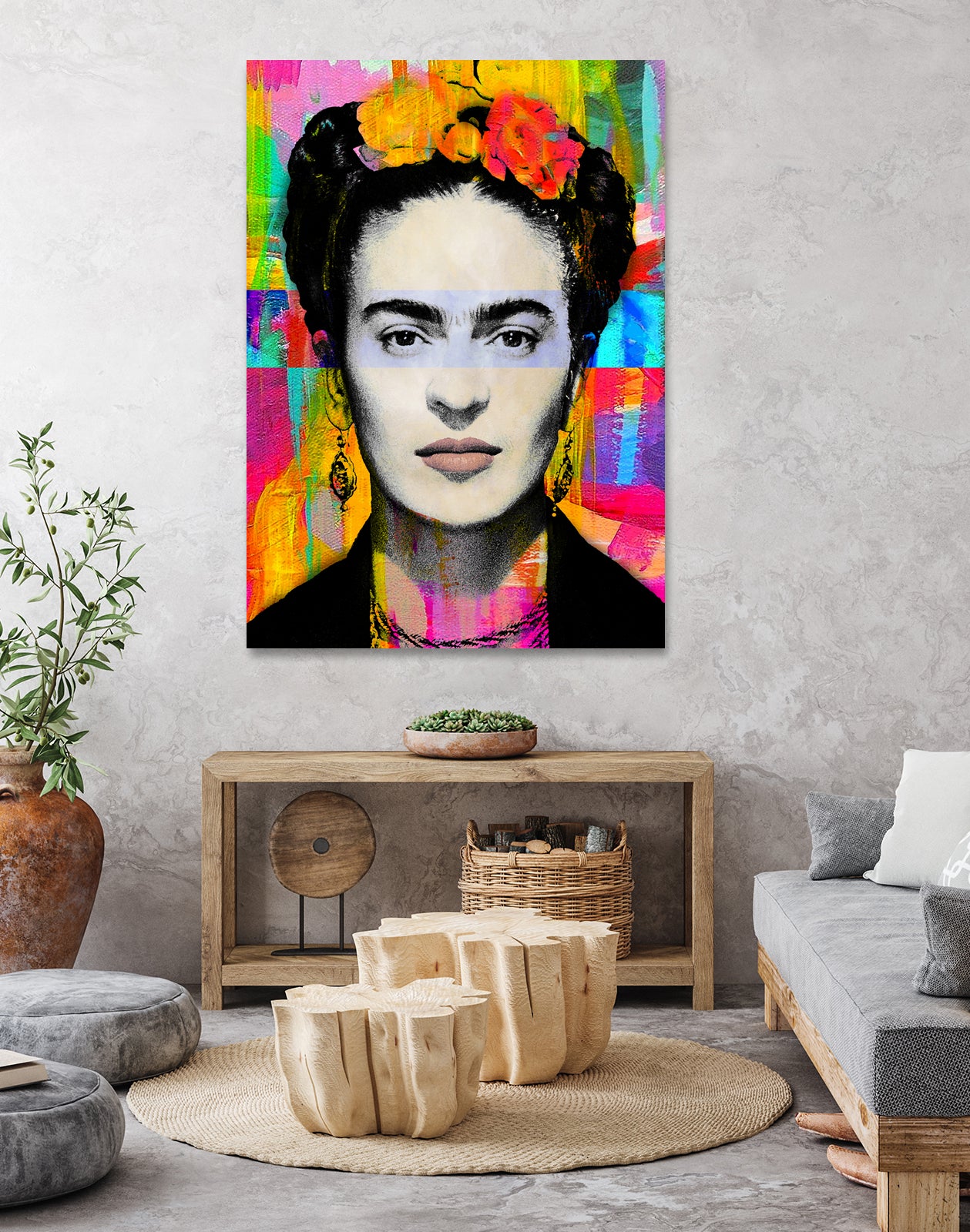 Frida Kahlo by Stephen Chambers on GIANT ART - gray digital painting