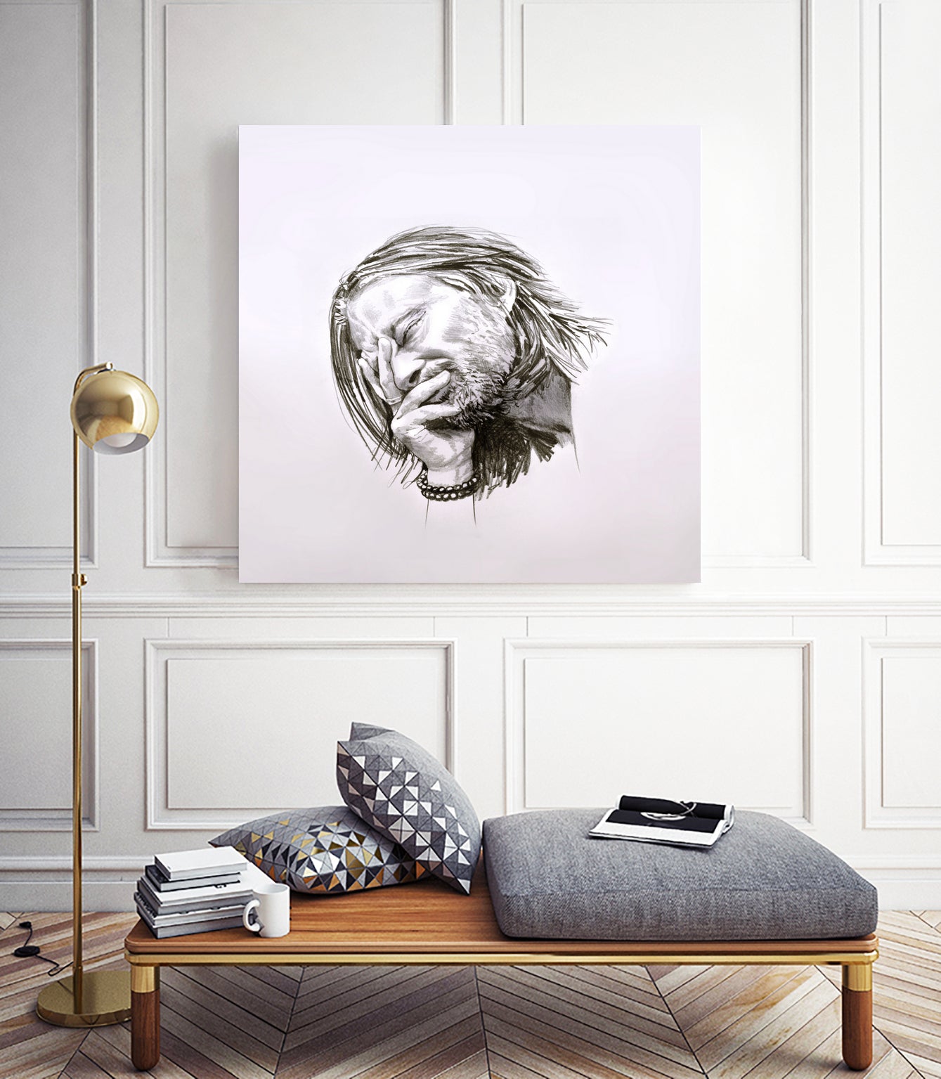 Thom Yorke by Raquel García Maciá on GIANT ART - white mixed media