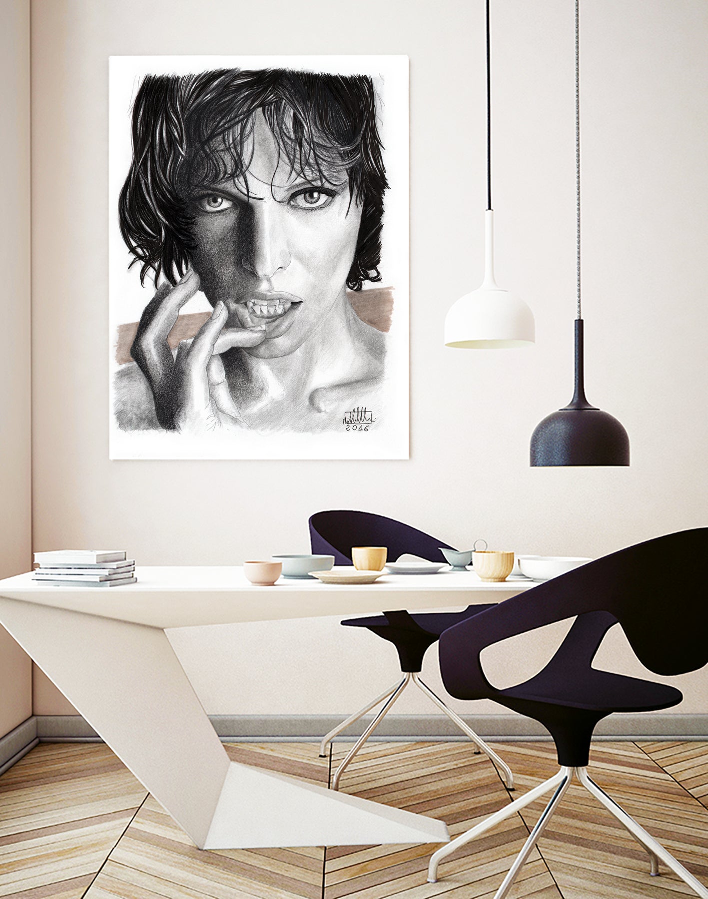 Milla Jovovich by Michele Amadesi on GIANT ART - black mixed media