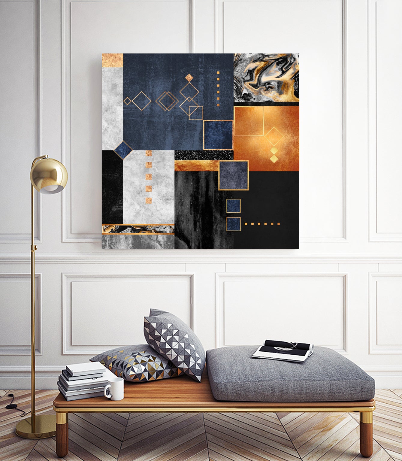 Construction 1 by Elisabeth Fredriksson on GIANT ART - blue digital painting